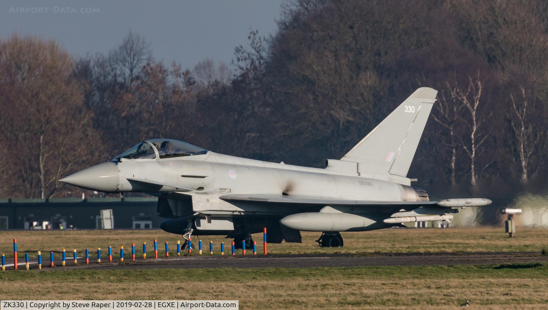 ZK330, 2011 Eurofighter EF-2000 Typhoon FGR.4 C/N BS091/340, Just landed after a sortie back at RAF Leeming