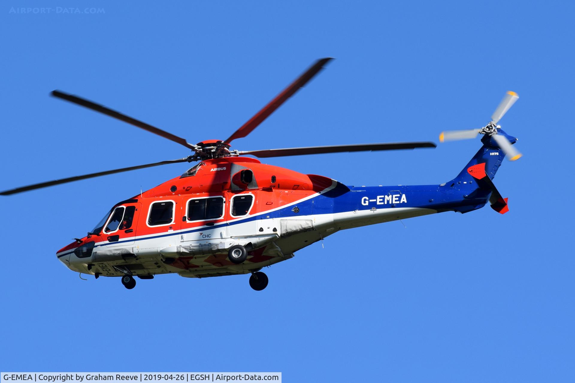 G-EMEA, 2016 Airbus Helicopters EC-175B C/N 5024, Landing at Norwich.