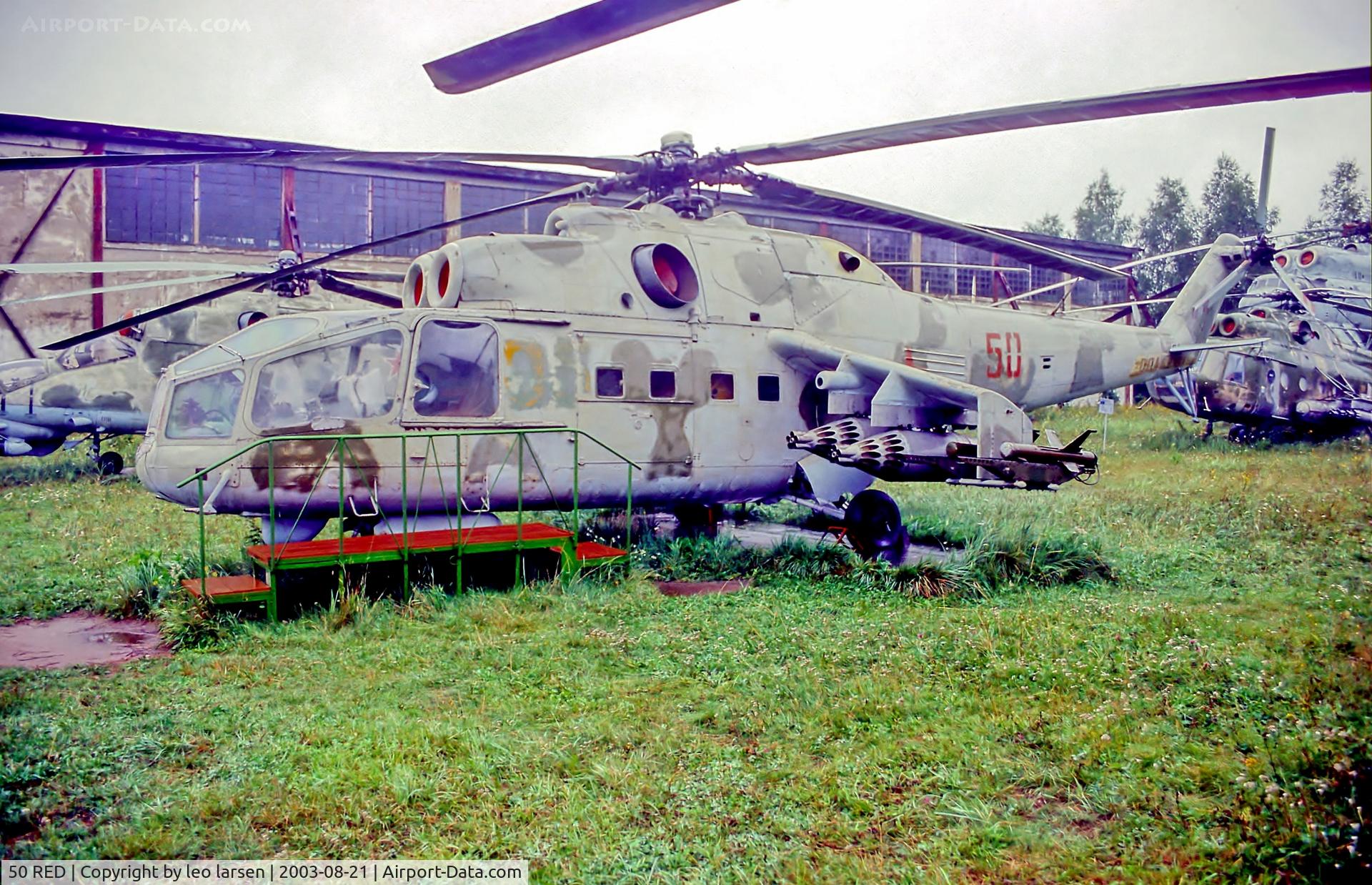 50 RED, 1973 Mil OKB MI-24A C/N 2201201, Monino Air Museum 21.8.2003