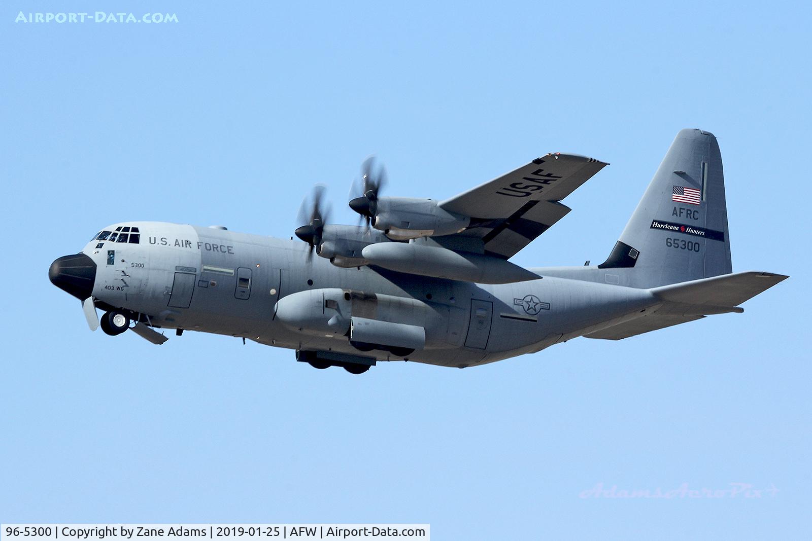96-5300, 1996 Lockheed Martin WC-130J Hercules C/N 382-5451, Departing Alliance Airport - Fort Worth, TX
