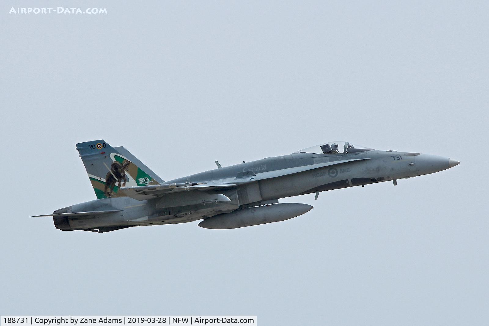 188731, McDonnell Douglas CF-188A Hornet C/N 237/A188, Departing NAS Fort Worth