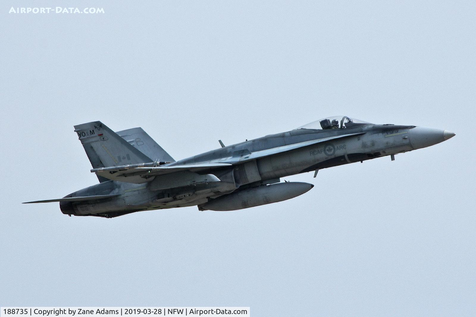188735, McDonnell Douglas CF-188A Hornet C/N 0254/A203, Departing NAS Fort Worth