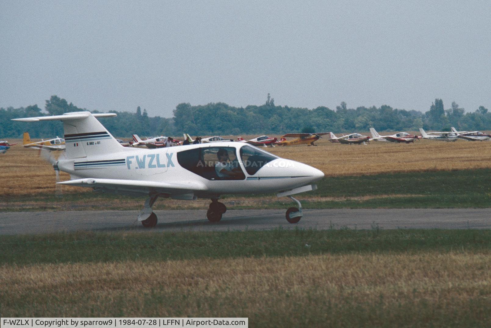 F-WZLX, 1983 Grinvald G.802 Orion C/N 1, At Brienne-Le Château. Scanned from a slide.