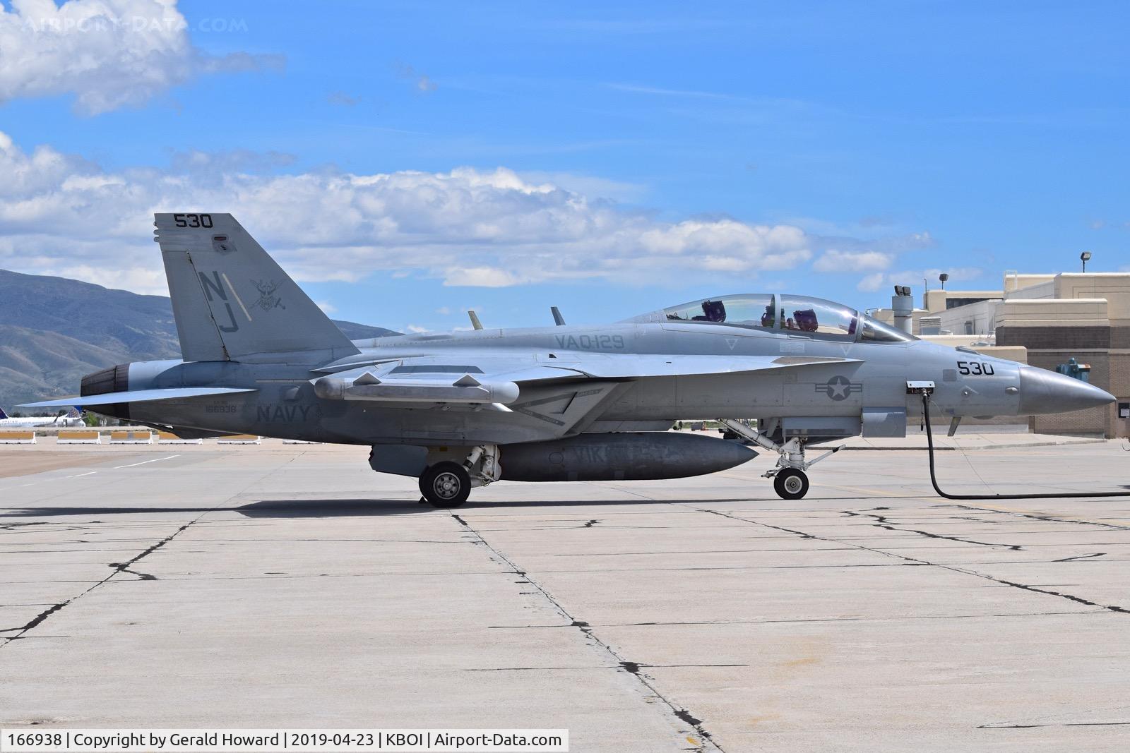 166938, Boeing F/A-18G Growler C/N G-23, Stopped in for a gas & go.  VAQ-129 