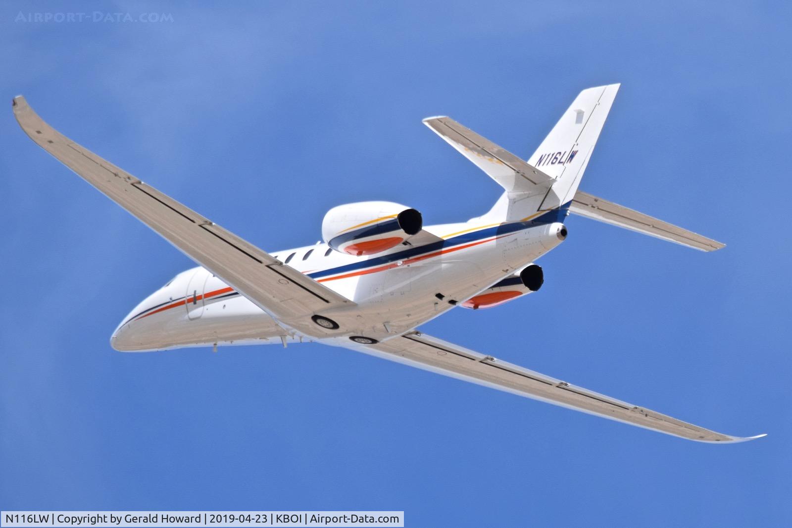 N116LW, 2018 Cessna 680 Citation Sovereign C/N 680-0581, Departing BOI.
