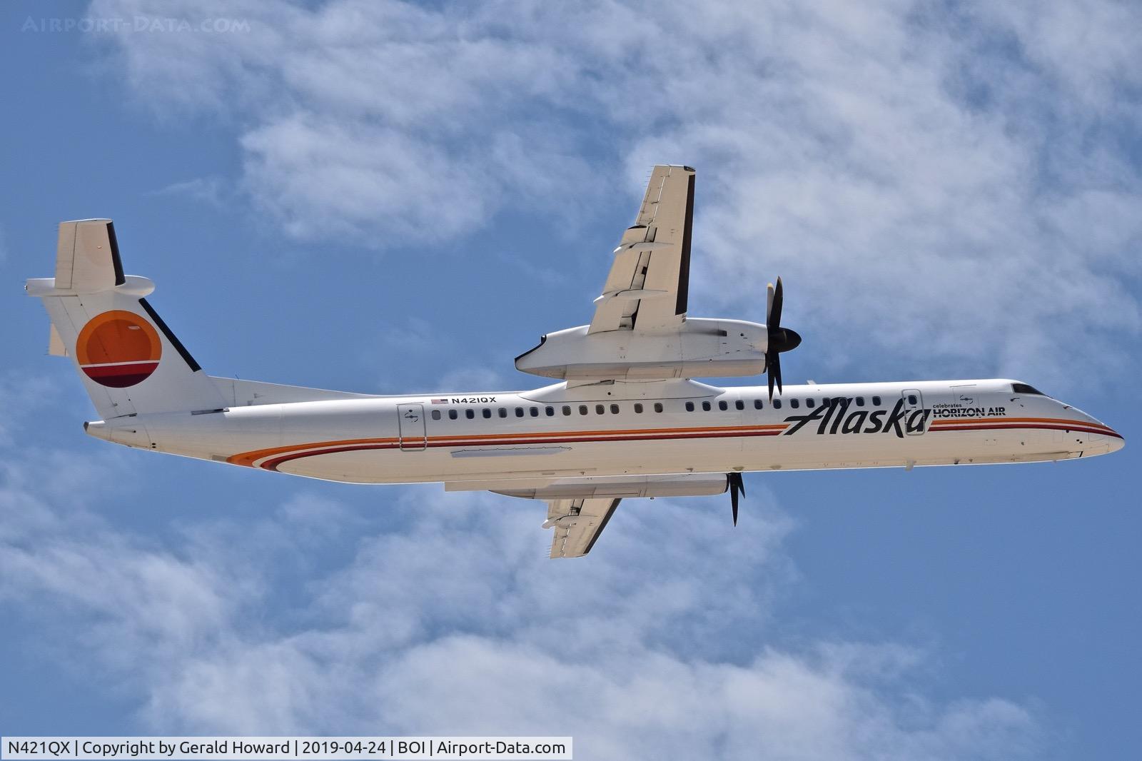 N421QX, 2007 De Havilland Canada DHC-8-402 Dash 8 C/N 4149, Departing BOI.