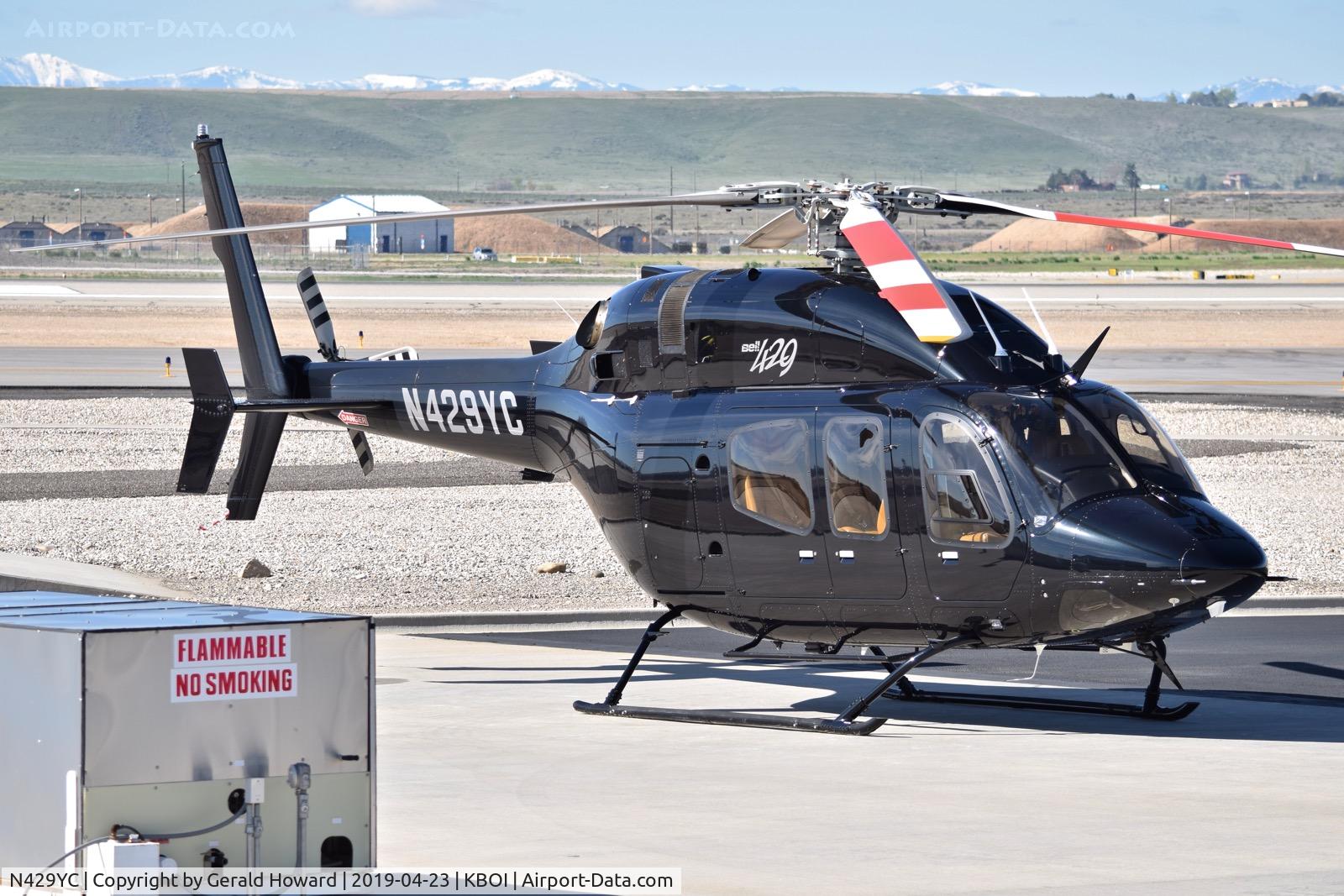 N429YC, 2013 Bell 429 GlobalRanger C/N 57172, Parked on a north GA ramp.