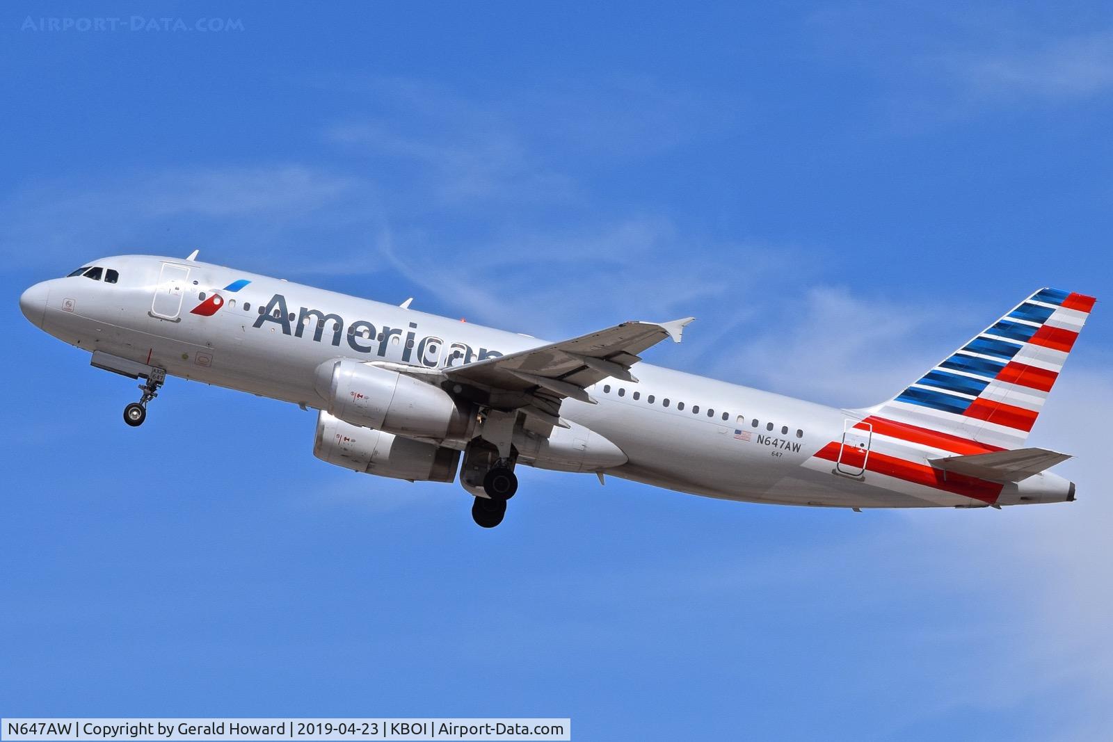 N647AW, 1997 Airbus A320-232 C/N 762, Departing BOI.
