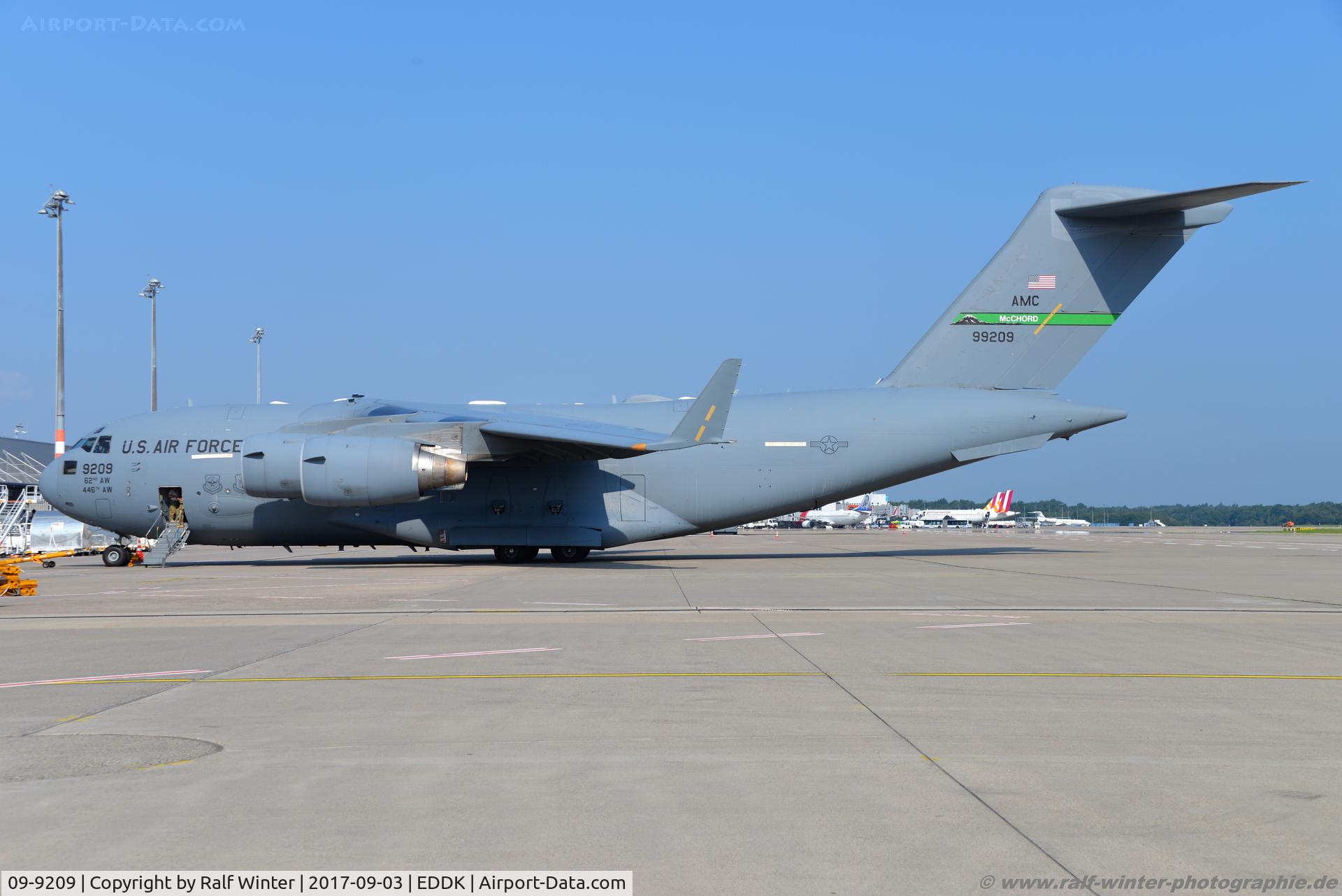09-9209, 2009 Boeing C-17A Globemaster III C/N P-209, Boeing C-17A Globemaster III MC RCH US Air Force USAF '62AW McChord' - P-209 - 09-9209 - 03.09.2017 - CGN