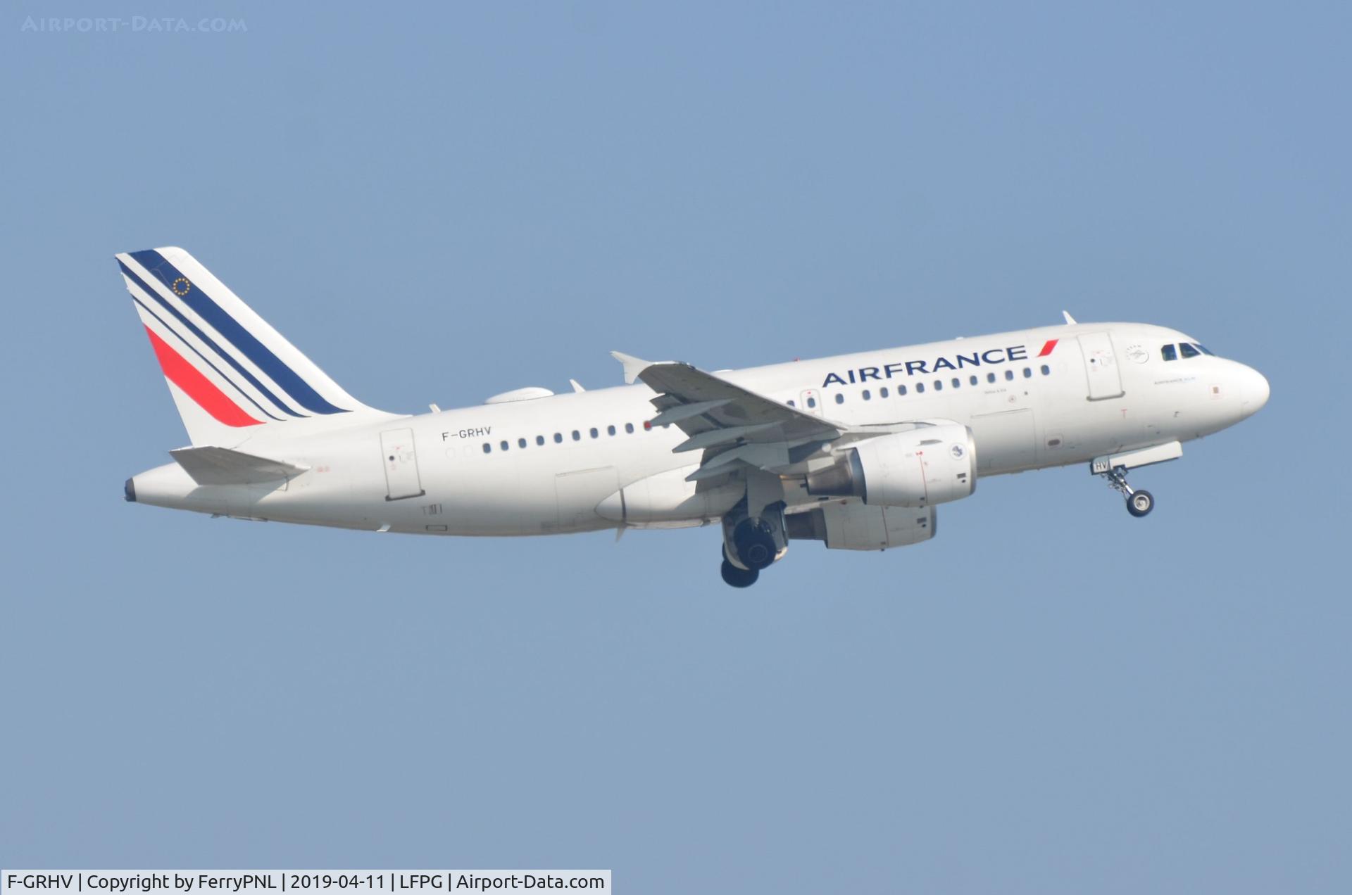 F-GRHV, 2001 Airbus A319-111 C/N 1505, Air France A319 departing
