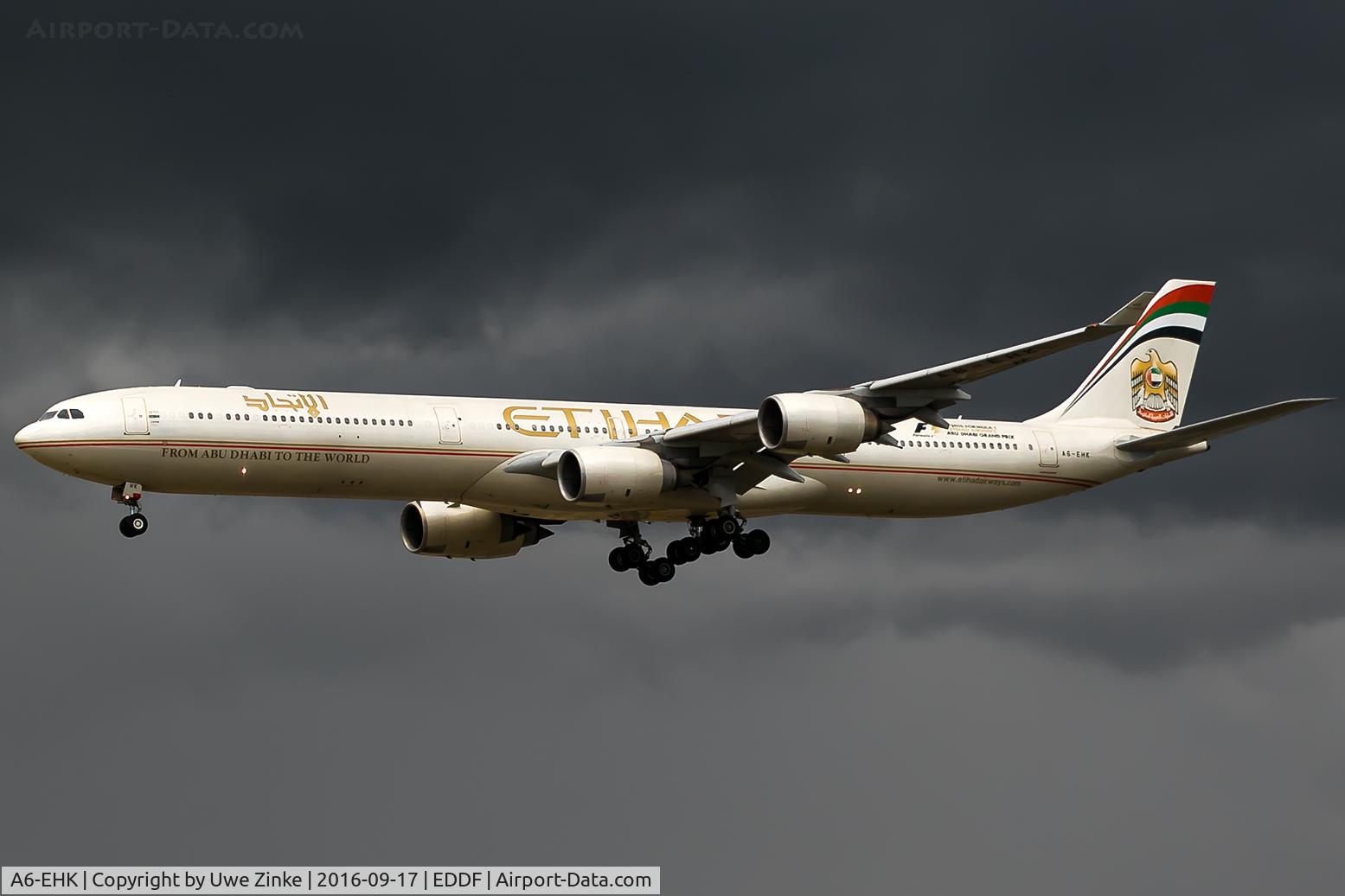 A6-EHK, 2009 Airbus A340-642X C/N 1030, thunderstorm