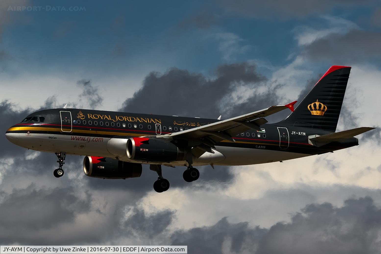 JY-AYM, 2008 Airbus A319-132 C/N 3685, thunderstorm