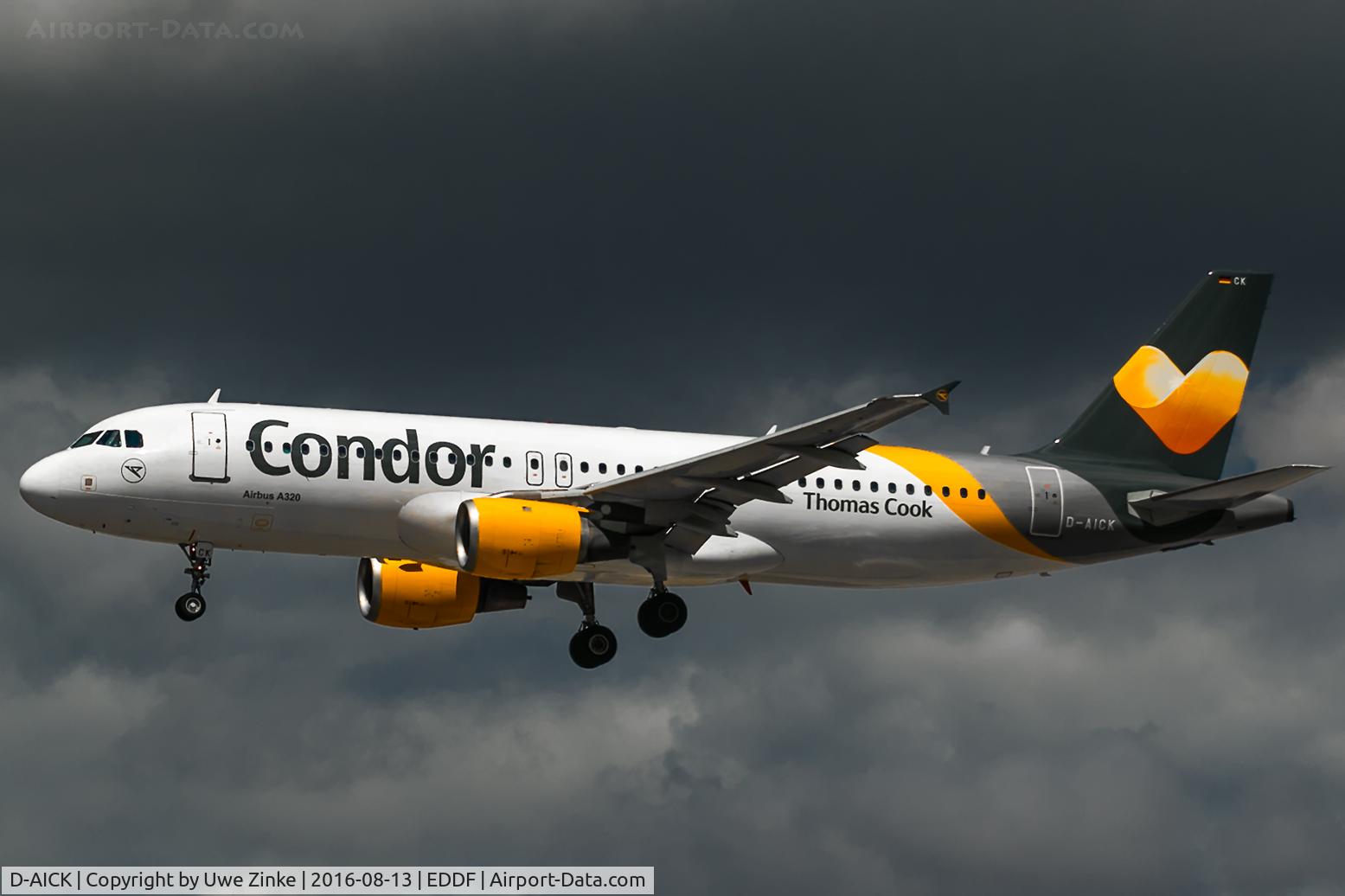 D-AICK, 2001 Airbus A320-212 C/N 1416, thunderstorm