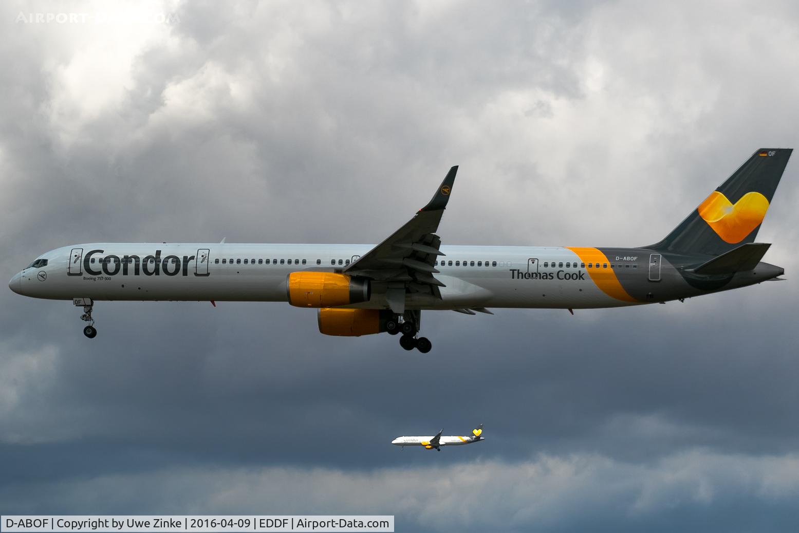 D-ABOF, 1999 Boeing 757-330 C/N 29013, bad weather
