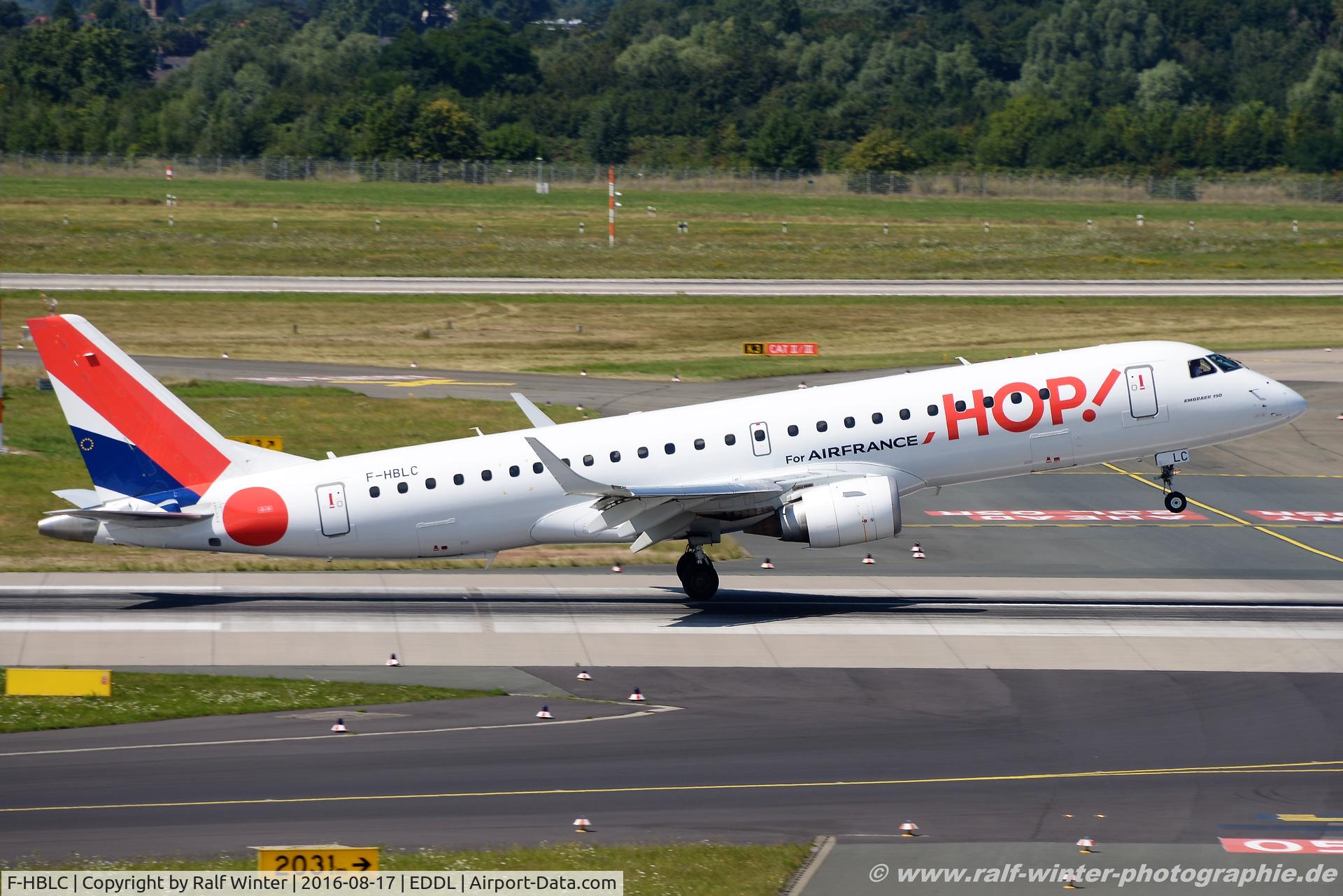 F-HBLC, 2007 Embraer 190AR (ERJ-190-100IGW) C/N 19000080, Embraer ERJ-190LR 190-100LR - A5 HOP HOP! opby RAE Regional CAE - 19000080 - F-HBLC - 17.08.2016 - DUS