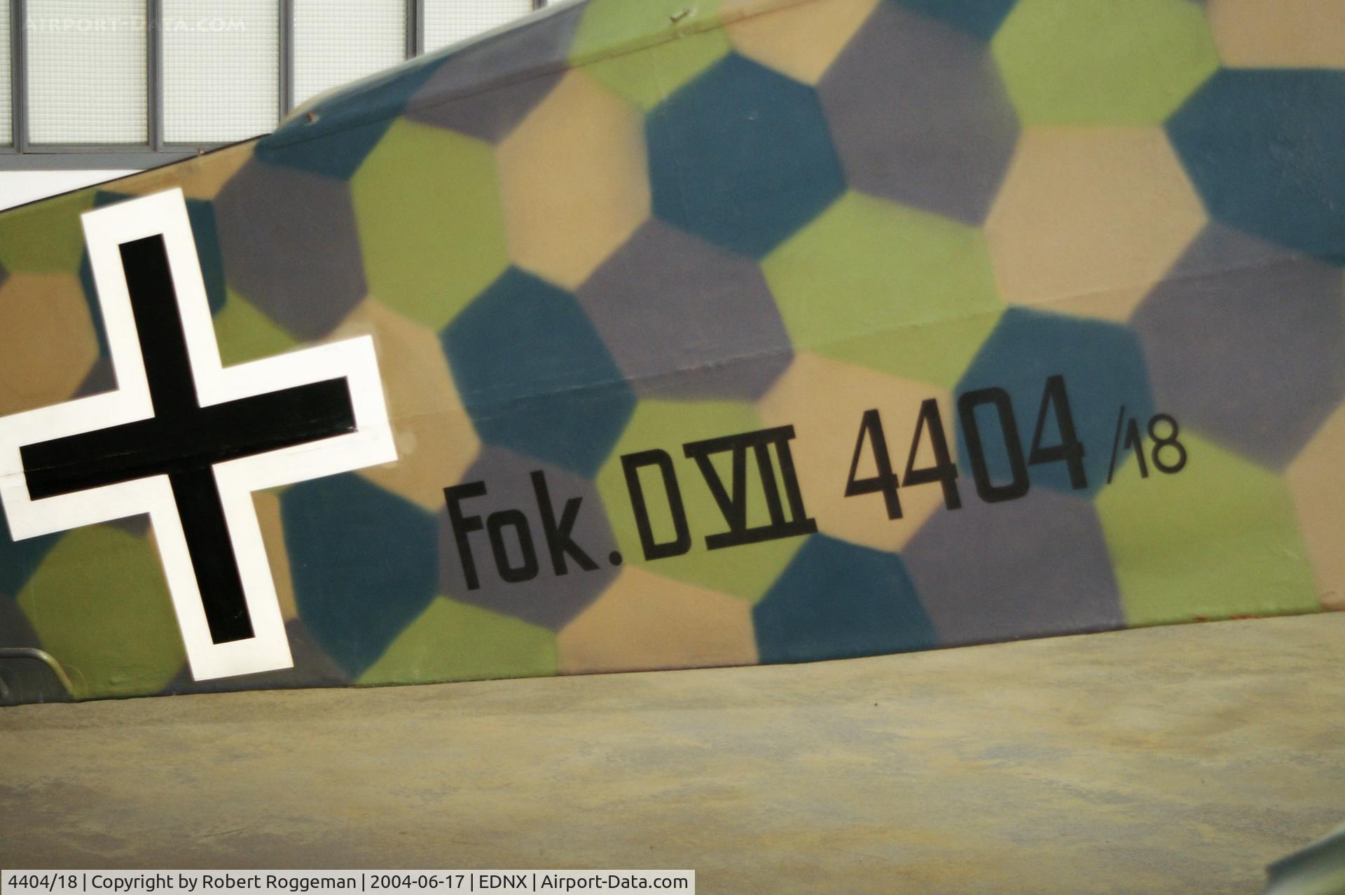 4404/18, Fokker D-VII C/N Not found 4404/18, OBERSCHLEISSHEIM DEUTSCHES MUSEUM.