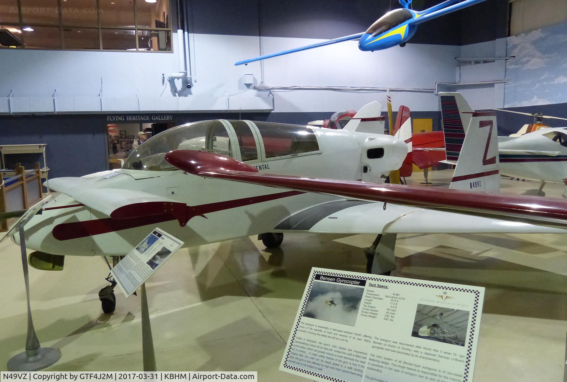 N49VZ, 1990 Zorn Ralph G ASOB C/N 004, N49VZ  at Southern Museum of Flight, Birmingham, AL 31.3.17