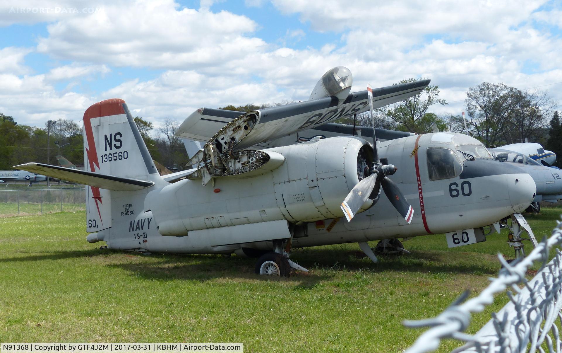 N91368, Grumman S2F-1 (TS-2A) Tracker C/N 469, N91368 '136560 :NS-60'  at Southern Museum of Flight, Birmingham, AL 31.3.17