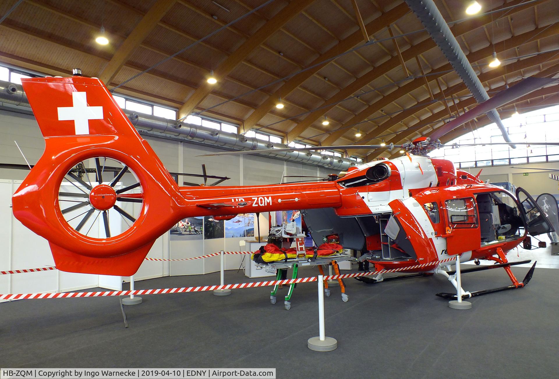 HB-ZQM, 2019 Airbus Helicopters H-145 (BK-117D-2) C/N 20247, Airbus Helicopters H145 of REGA EMS at the AERO 2019, Friedrichshafen