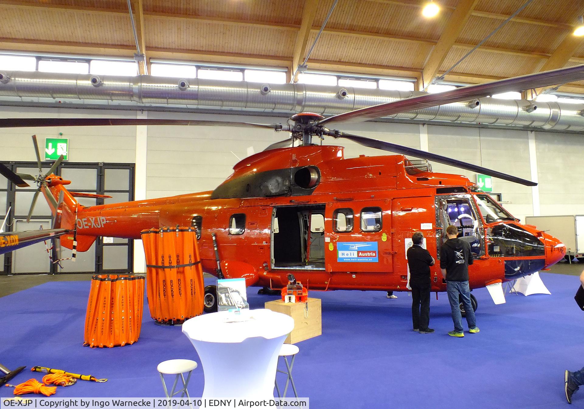 OE-XJP, 1983 Aerospatiale AS-332L Super Puma C/N 2102, Aerospatiale AS.332L Super Puma of Heli Austria at the AERO 2019, Friedrichshafen