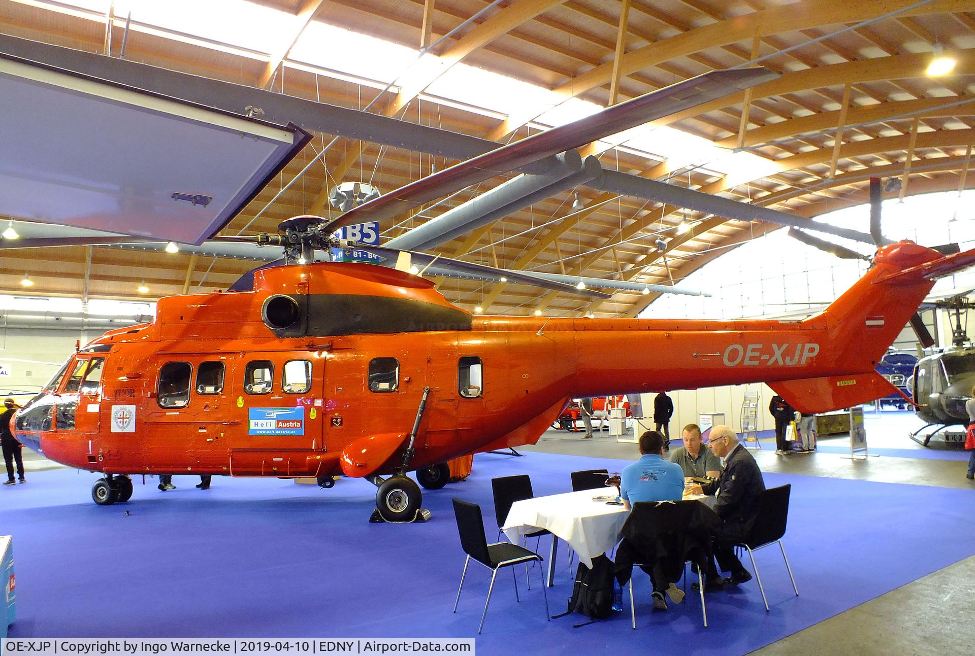 OE-XJP, 1983 Aerospatiale AS-332L Super Puma C/N 2102, Aerospatiale AS.332L Super Puma of Heli Austria at the AERO 2019, Friedrichshafen
