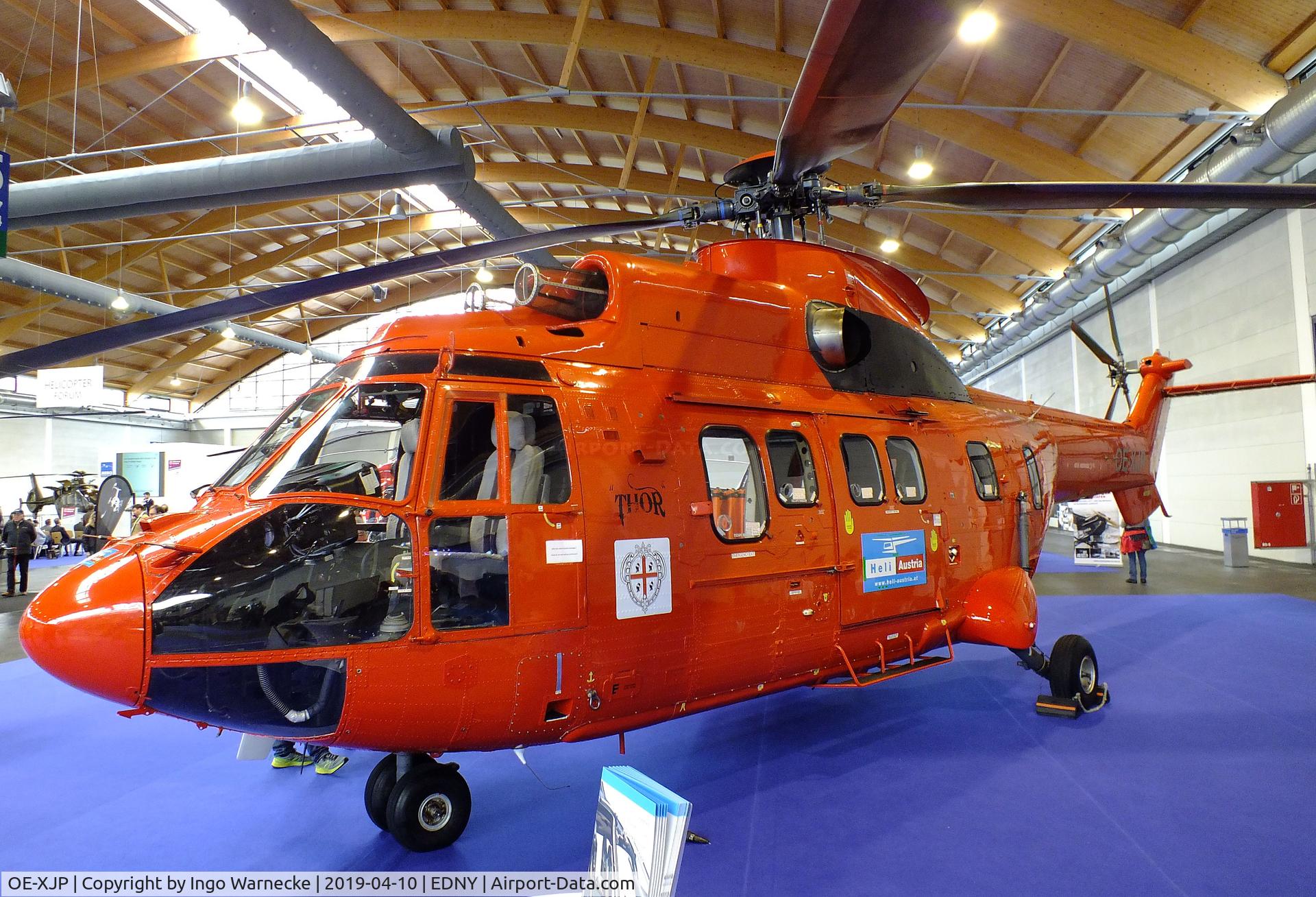 OE-XJP, 1983 Aerospatiale AS-332L Super Puma C/N 2102, Aerospatiale AS.332L Super Puma of Heli Austria at the AERO 2019, Friedrichshafen