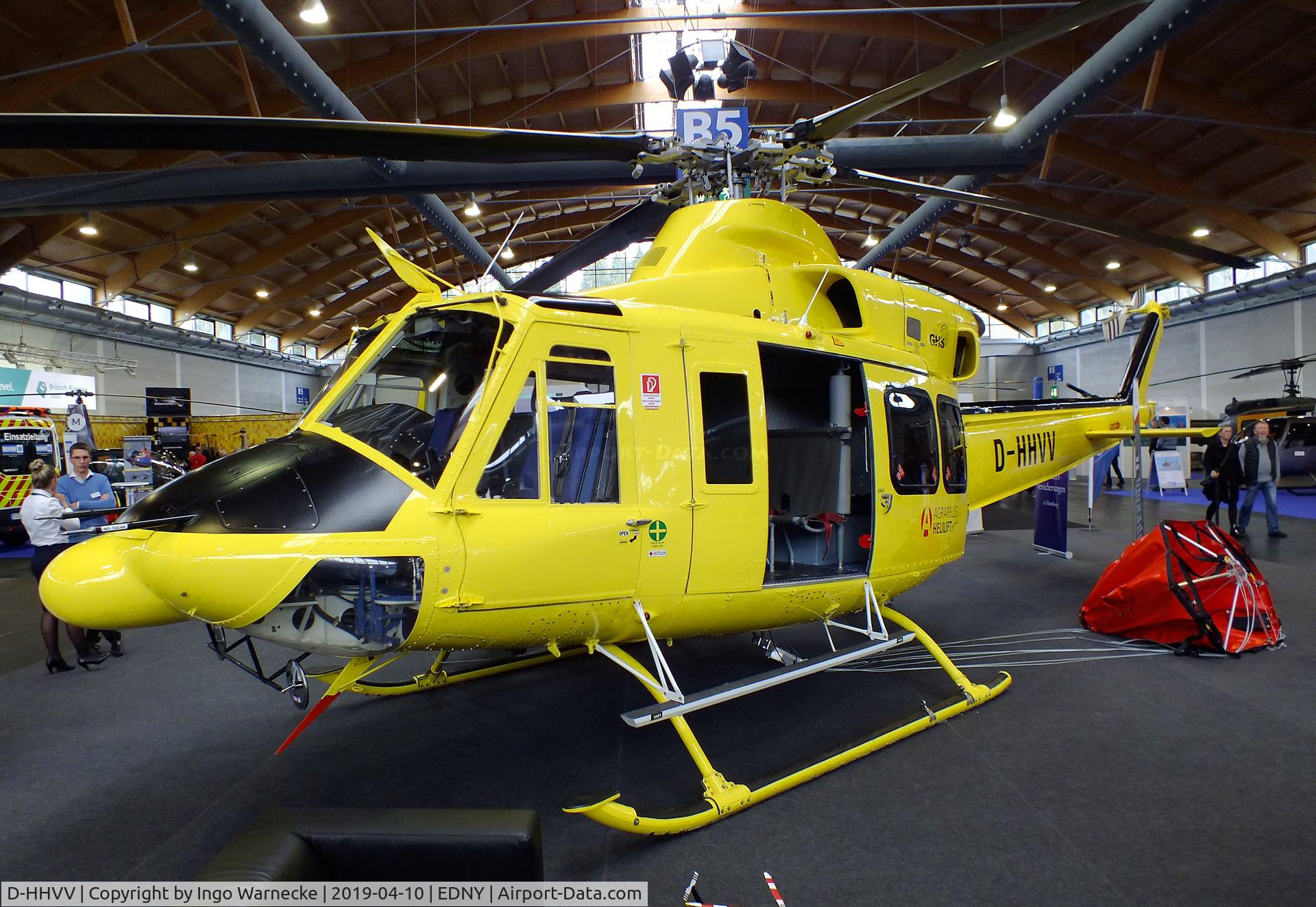 D-HHVV, Bell 412 C/N 33091, Bell 412 of Agrarflug Helilift at the AERO 2019, Friedrichshafen