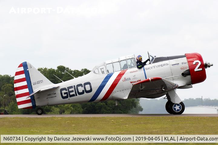 N60734, 1940 North American SNJ-2 Texan C/N 2032, North American SNJ-2 Texan  C/N 2032 - Geico Skytypers, N60734