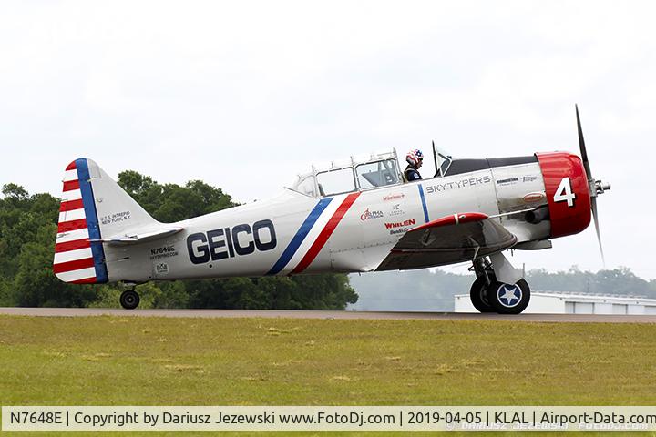 N7648E, 1942 North American SNJ-3 Texan C/N 78-6987, North American SNJ-3 Texan  C/N 786987 - Geico Skytypers, N7648E