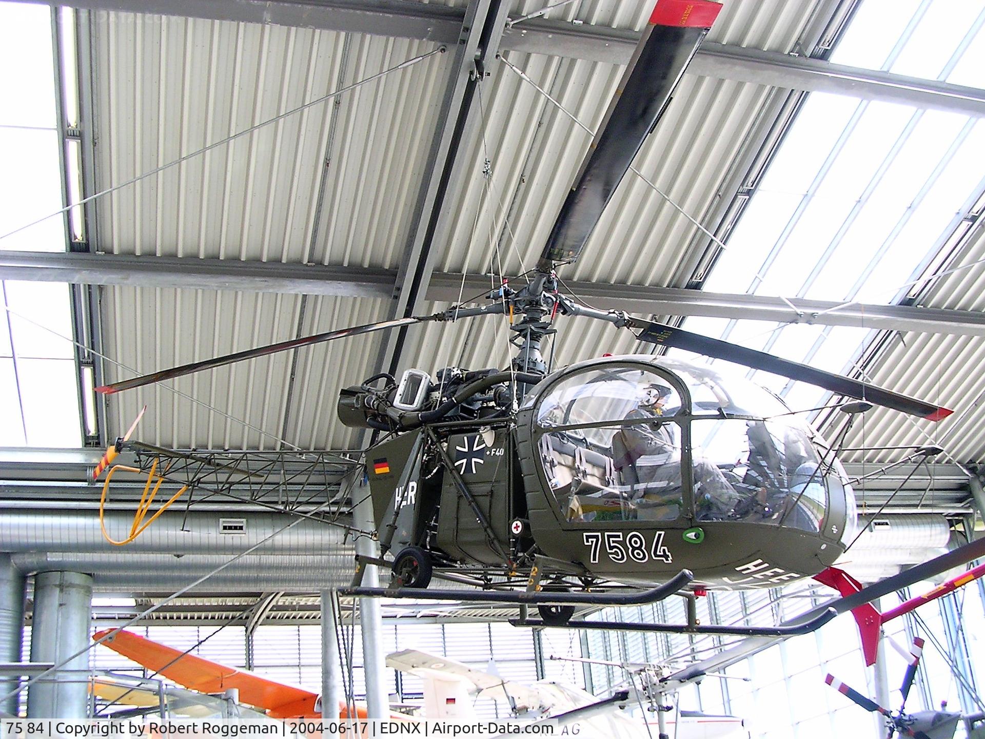 75 84, Sud SE-3130 Alouette II C/N 1497/C242, OBERSCHLEISSHEIM DEUTSCHES MUSEUM.