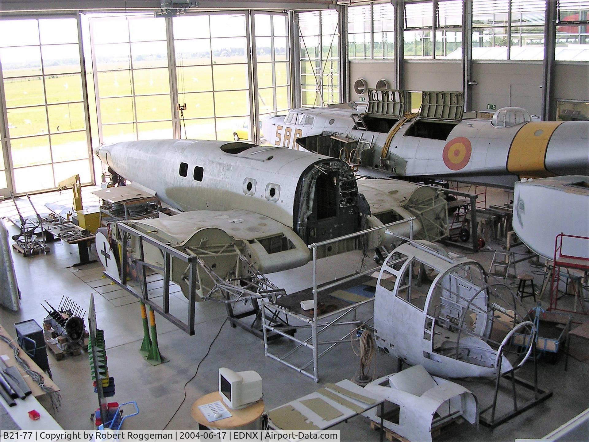 B21-77, CASA 2.111B C/N 025, OBERSCHLEISSHEIM DEUTSCHES MUSEUM.
UNDER RESTORATION.