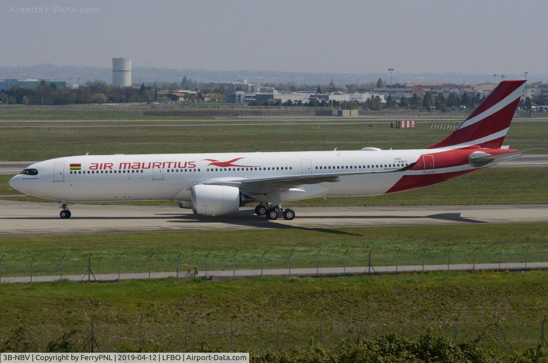 3B-NBV, 2019 Airbus A330-941 C/N 1890, Air Mauritius A339  with test reg F-WWCX