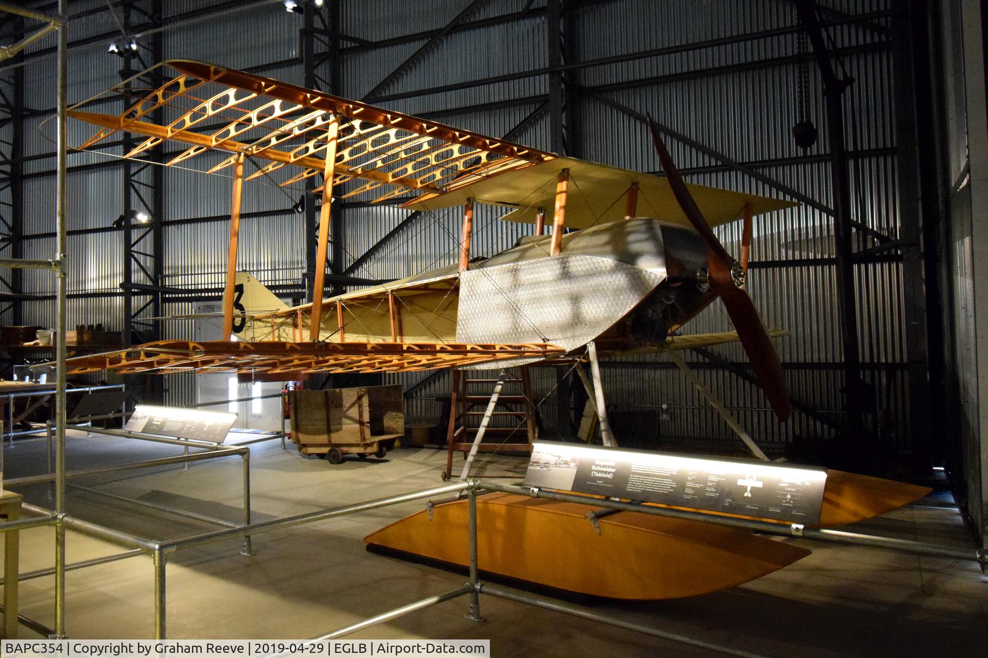 BAPC354, Sopwith Tabloid Replica Floatplane C/N Not found BAPC354, On display at the Brooklands Museum.