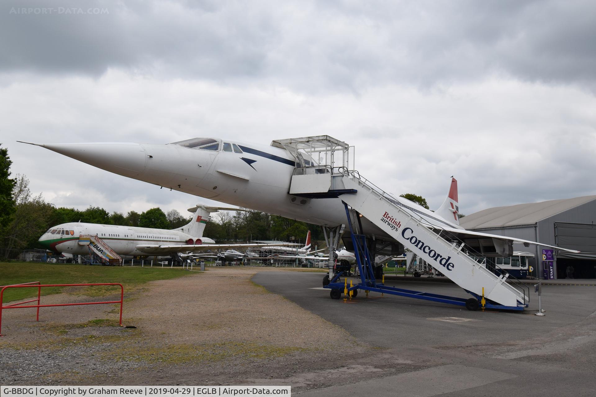 G-BBDG, 1973 BAC Concorde 100 C/N 202, On display at the Brooklands Museum.