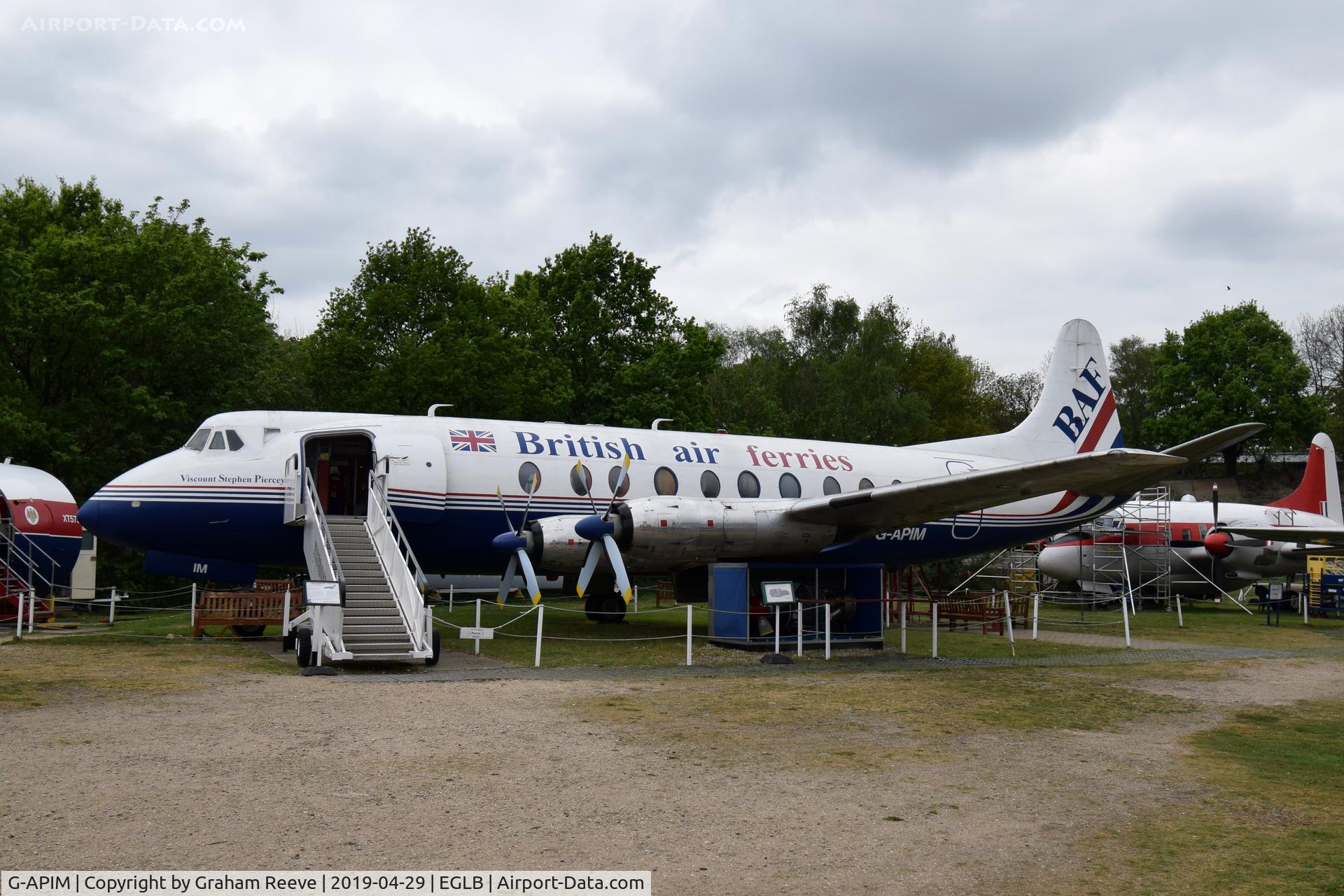 G-APIM, 1958 Vickers Viscount 806 C/N 412, On display at the Brooklands Museum.