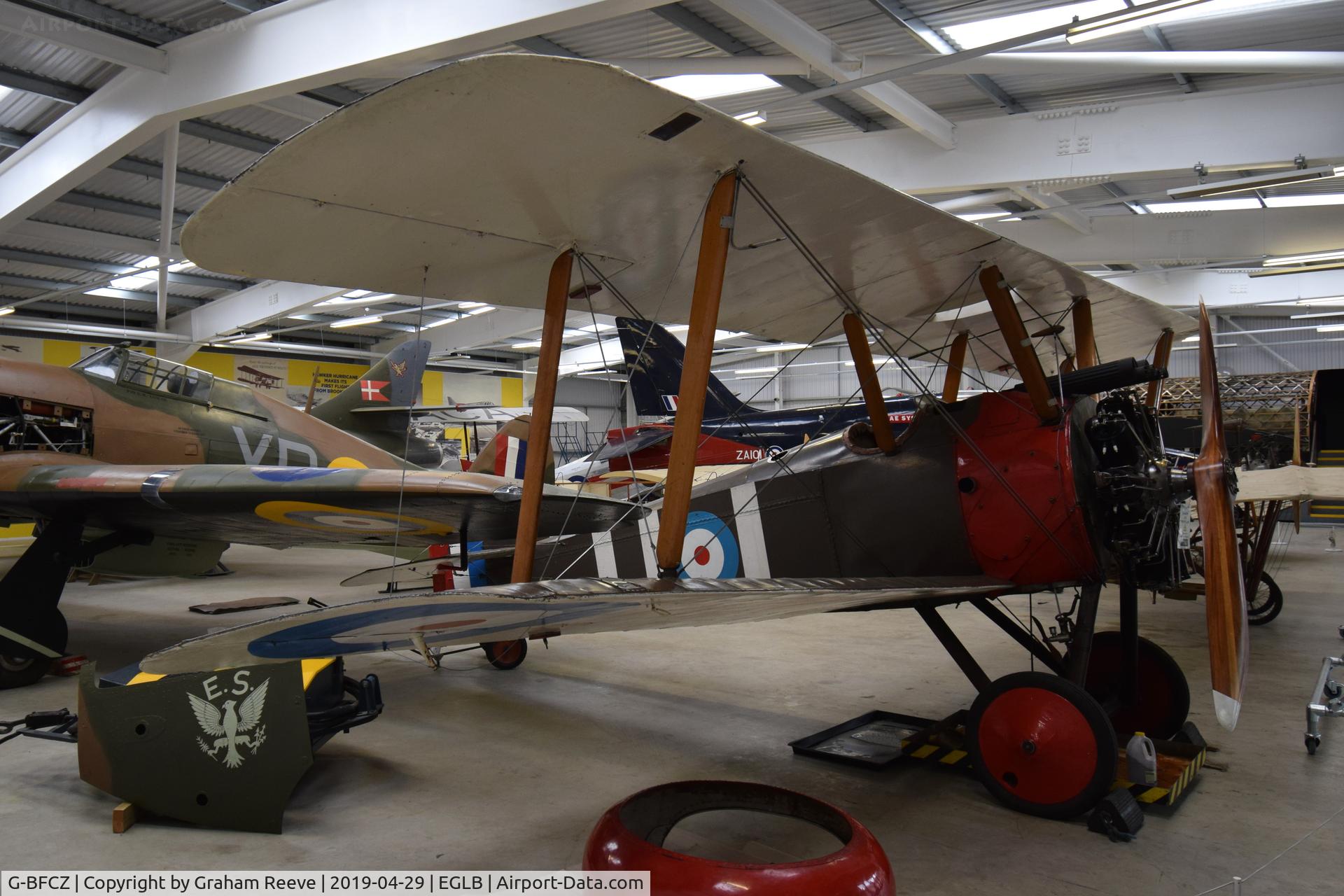 G-BFCZ, 1977 Sopwith F.1 Camel Replica C/N WA2, On display at the Brooklands Museum.