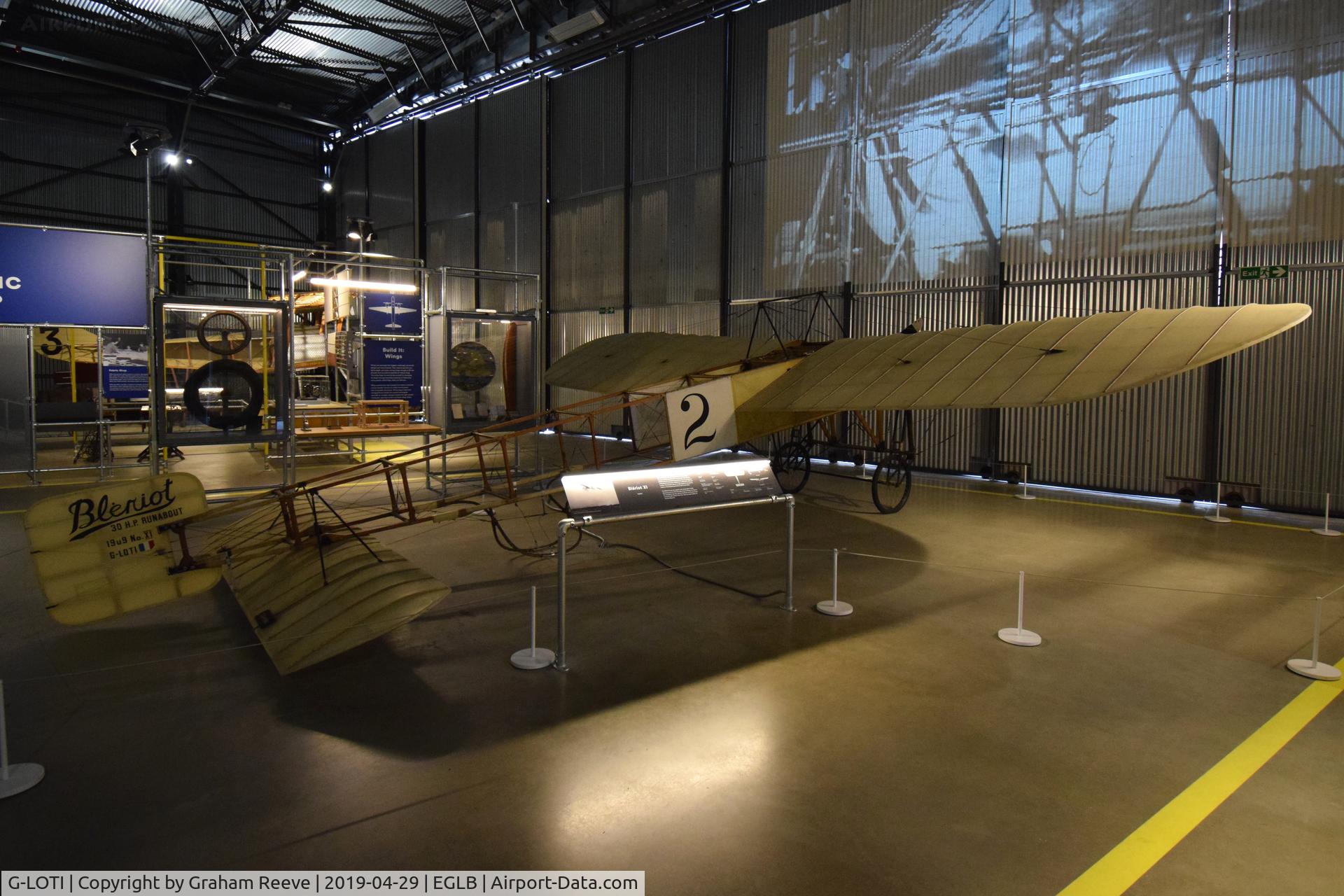 G-LOTI, 1982 Bleriot XI Replica C/N PFA 088-10410, On display at the Brooklands Museum.