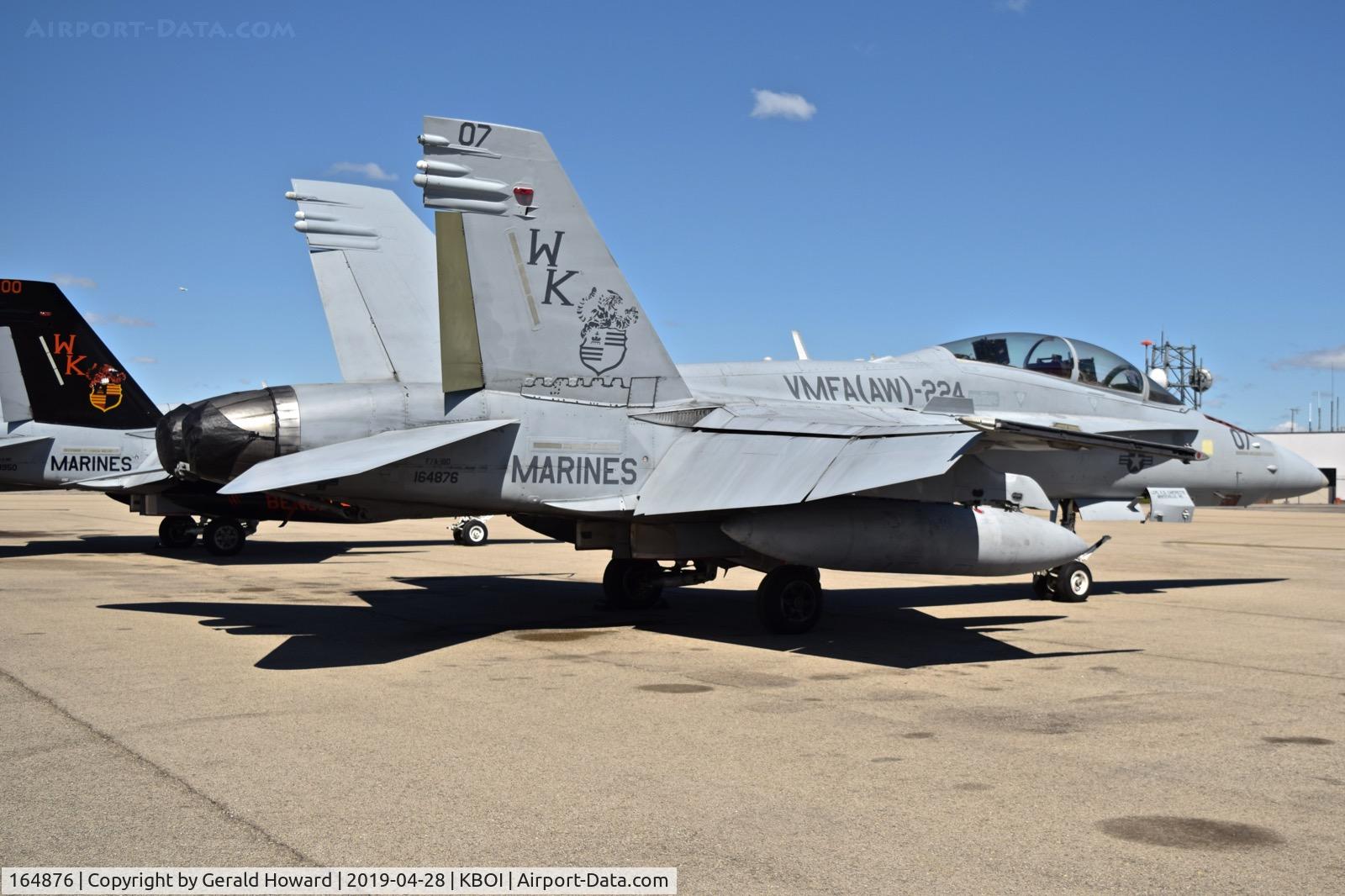 164876, McDonnell Douglas F/A-18D Hornet C/N 1208, WK-07 parked on the north GA ramp.  VMFA(AW)-224 