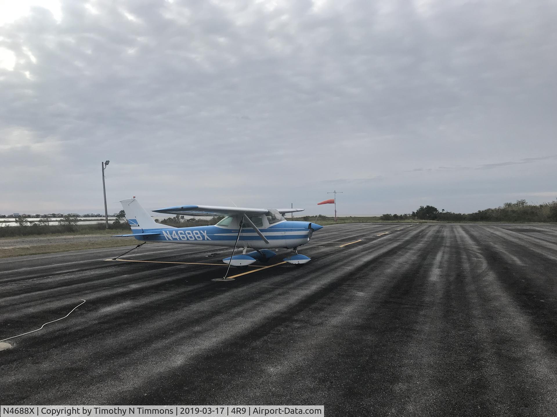 N4688X, 1966 Cessna 150G C/N 15064738, On the ramp at Denton.  Dauphin Island, Alabama.