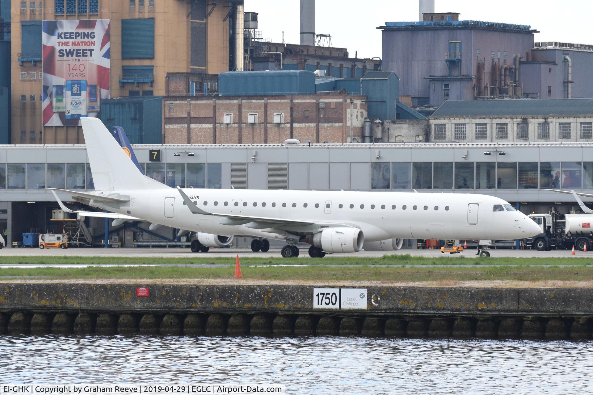 EI-GHK, 2008 Embraer 190AR (ERJ-190-100IGW) C/N 19000218, Just landed at London City Airport.