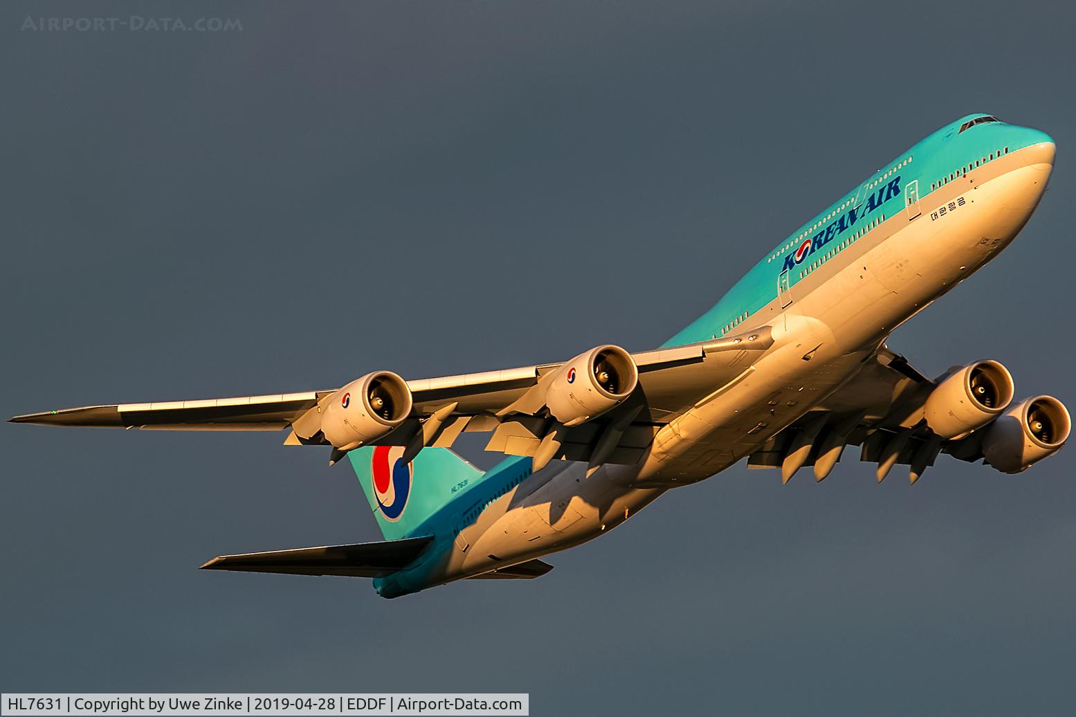 HL7631, 2015 Boeing 747-8B5 C/N 40906, evening sun after heavy rain in Frankfurt!