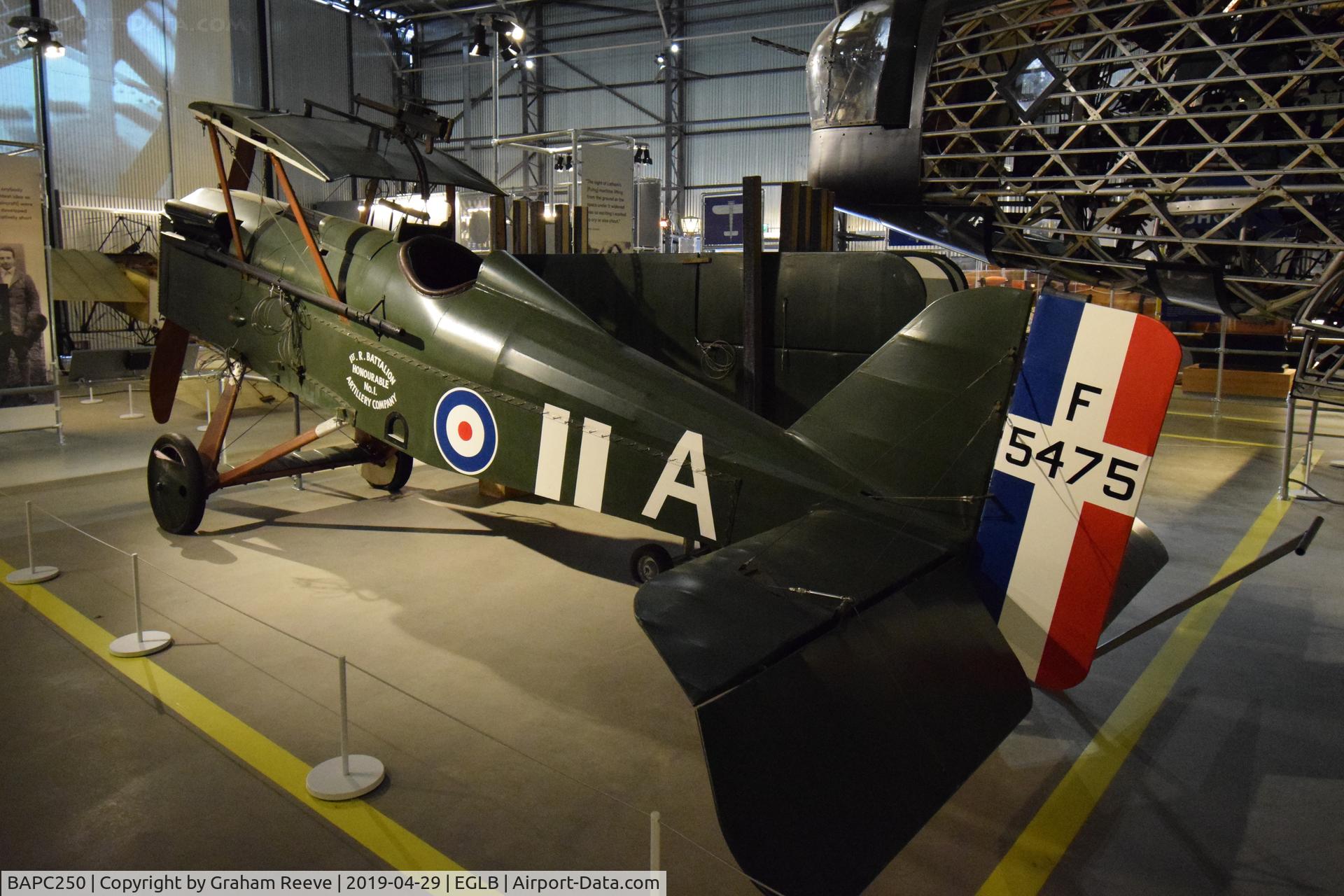 BAPC250, Royal Aircraft Factory SE-5A Replica C/N BAPC.250, On display at the Brooklands Museum.