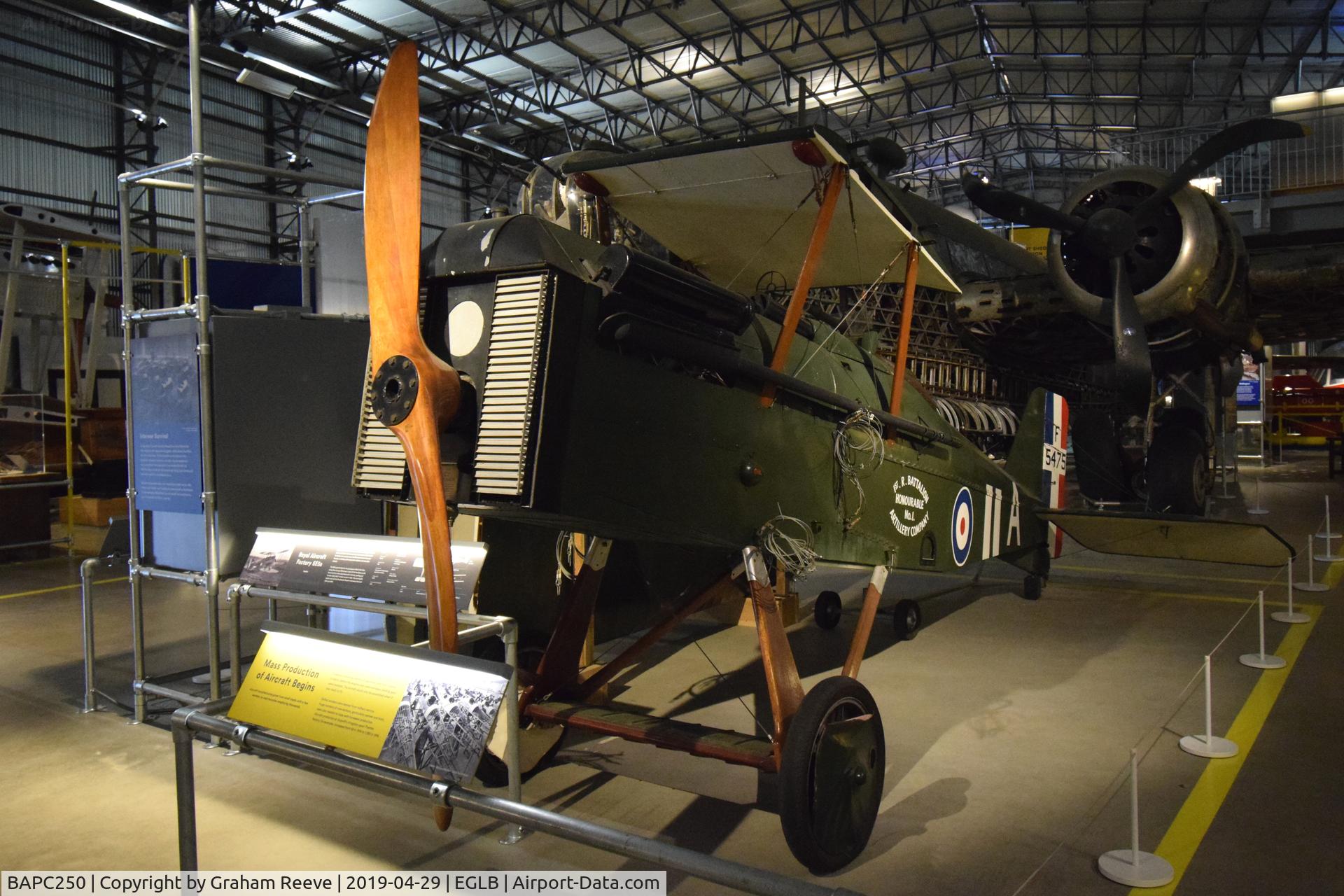 BAPC250, Royal Aircraft Factory SE-5A Replica C/N BAPC.250, On display at the Brooklands Museum.