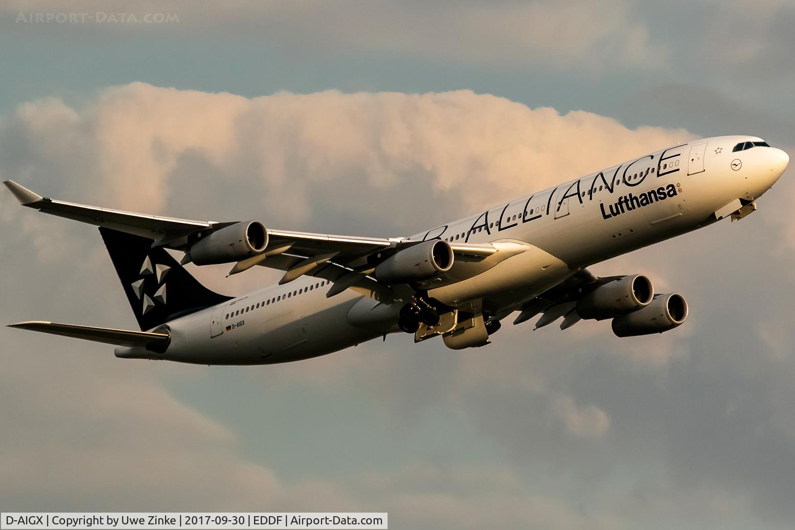 D-AIGX, 2000 Airbus A340-313X C/N 354, evening sun