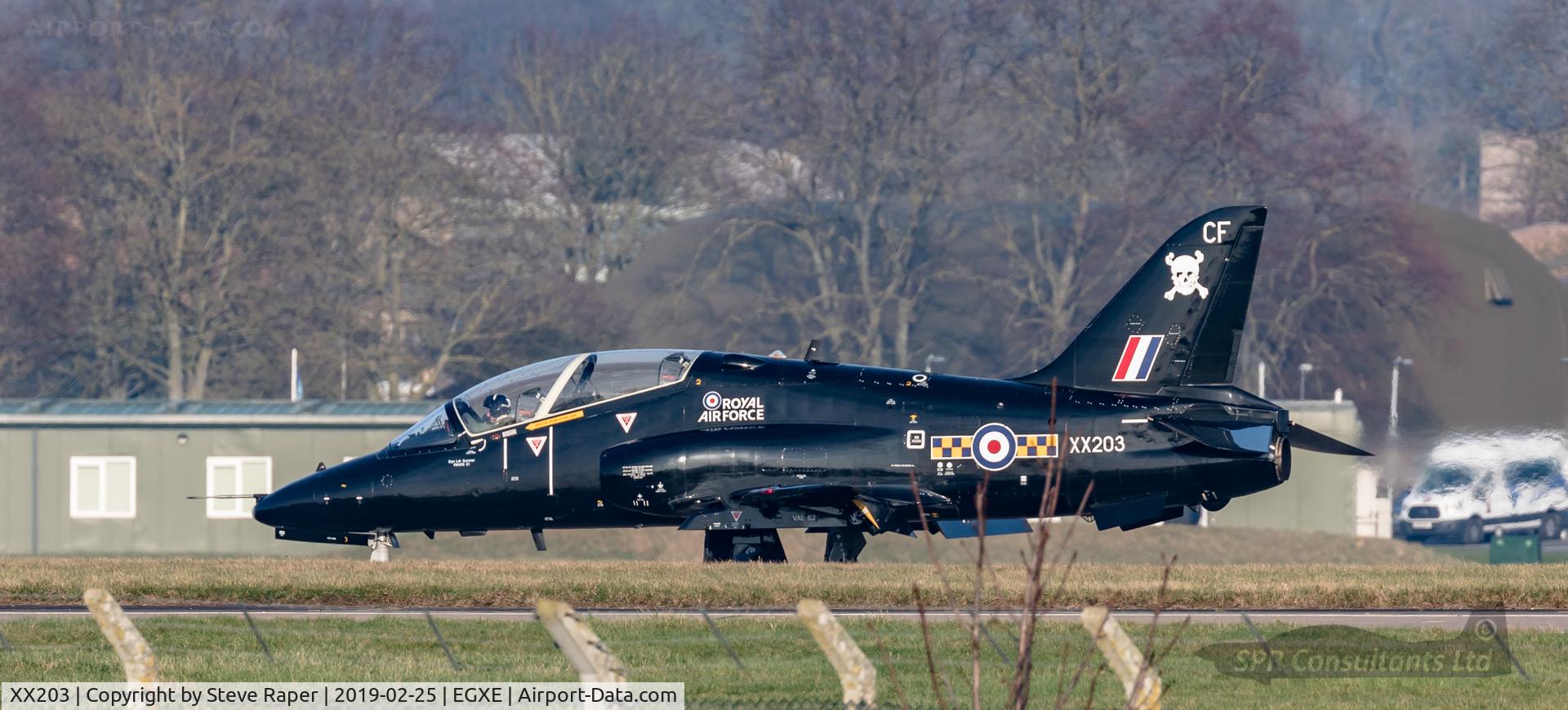 XX203, 1978 Hawker Siddeley Hawk T.1A C/N 050/312050, Taxying back at Leeming