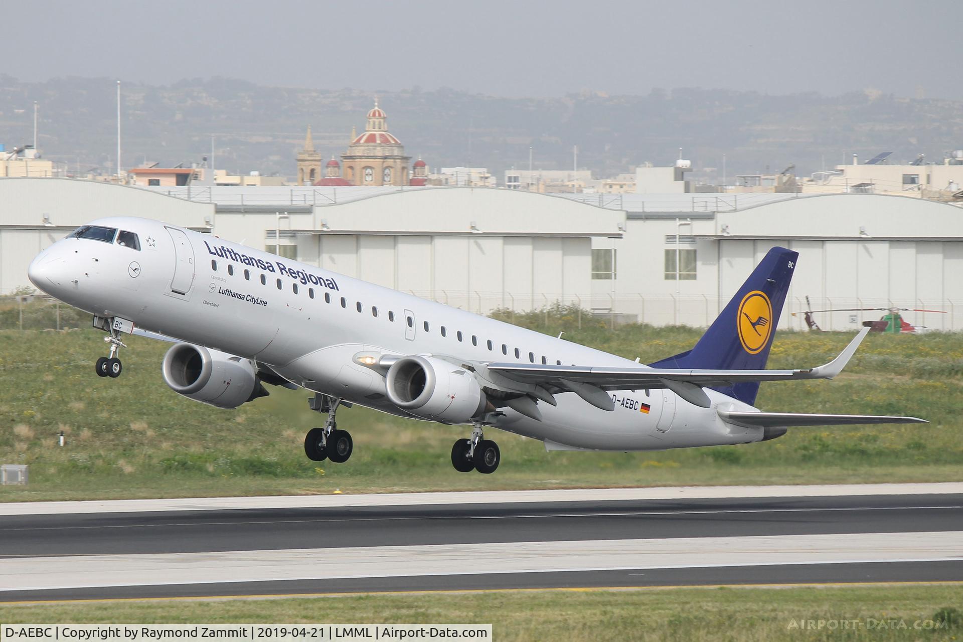 D-AEBC, 2009 Embraer 195LR (ERJ-190-200LR) C/N 19000320, Embraer 195 D-AEBC Lufthansa