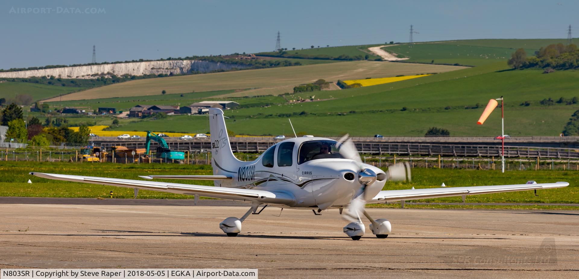 N803SR, 2006 Cirrus SR22 GTS C/N 1959, Taxying out at Shoreham Airport