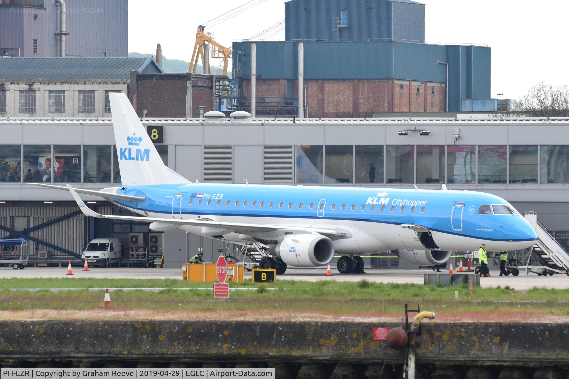 PH-EZR, 2010 Embraer 190LR (ERJ-190-100LR) C/N 19000375, Parked at London City Airport.