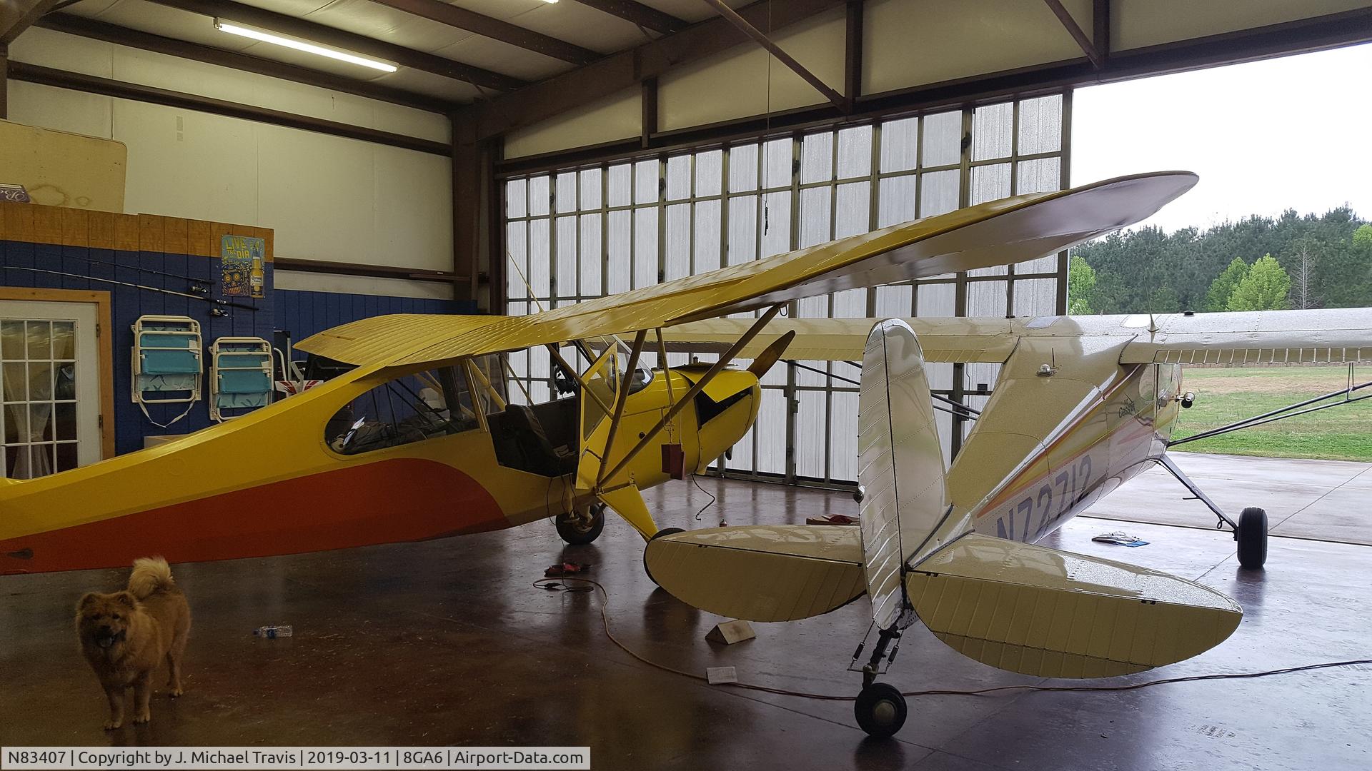 N83407, 1946 Aeronca 7AC Champion C/N 7AC2075, N83407 resting with N72712 waiting for the next adventure.