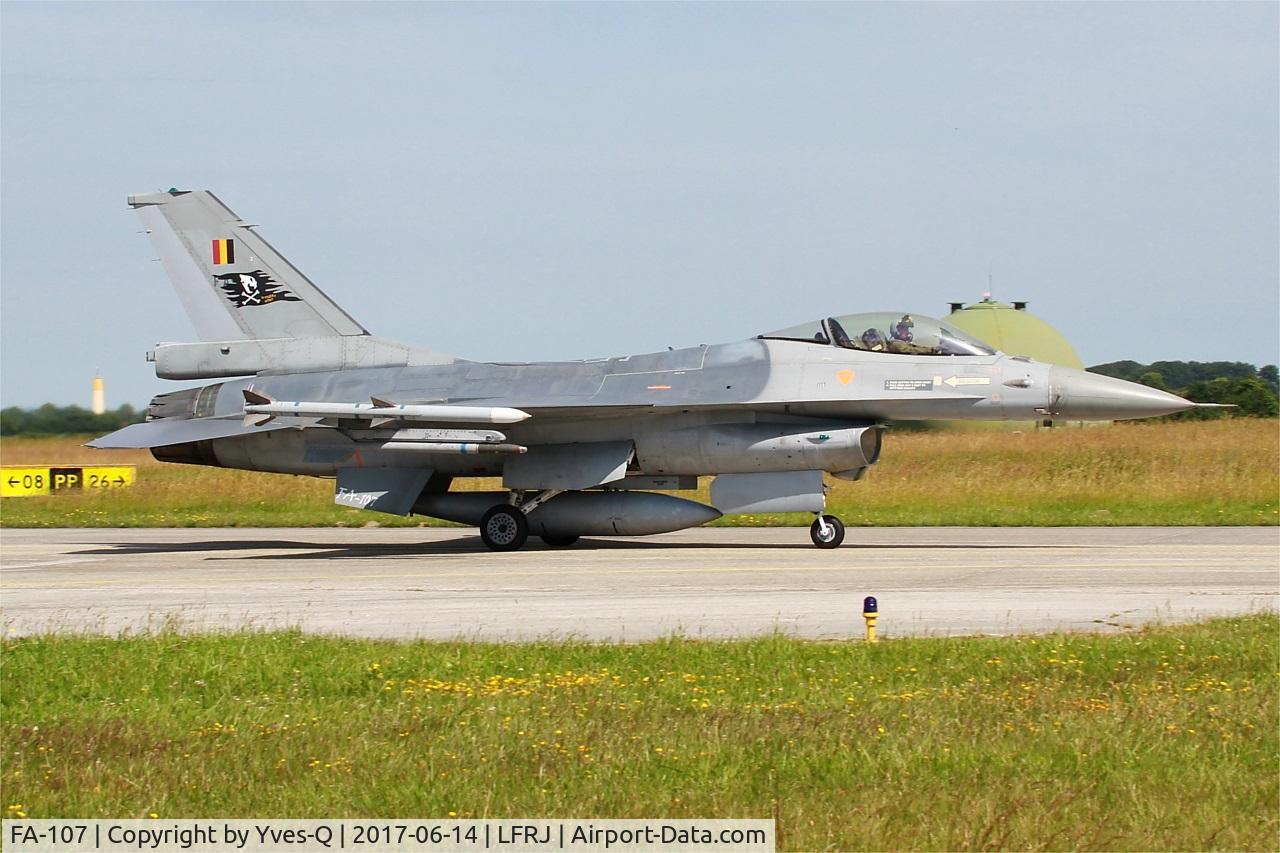 FA-107, 1980 SABCA F-16AM Fighting Falcon C/N 6H-107, SABCA F-16AM Fighting Falcon, Taxiing to flight line, Landivisiau Naval Air Base (LFRJ) Tiger Meet 2017